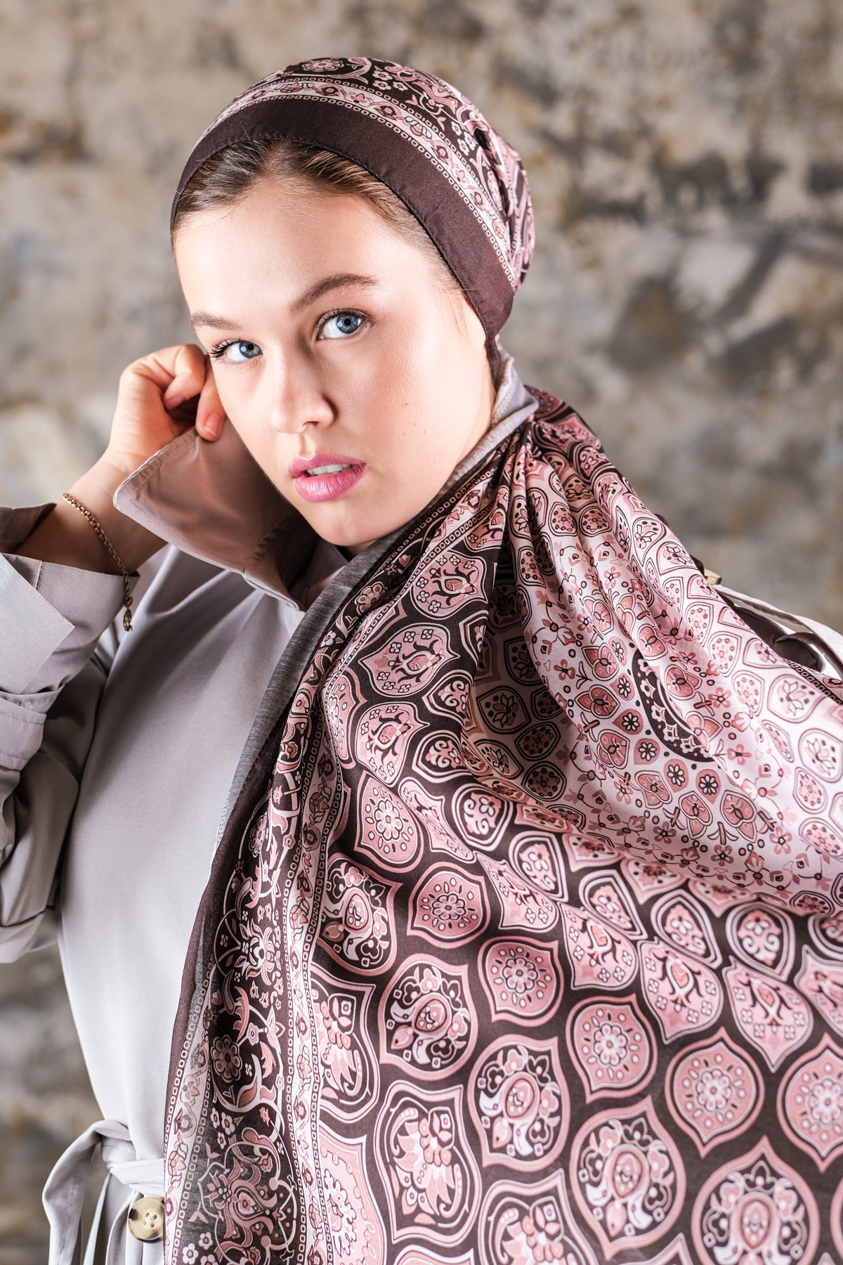 Saray Desen Soft Vual Şal Rose