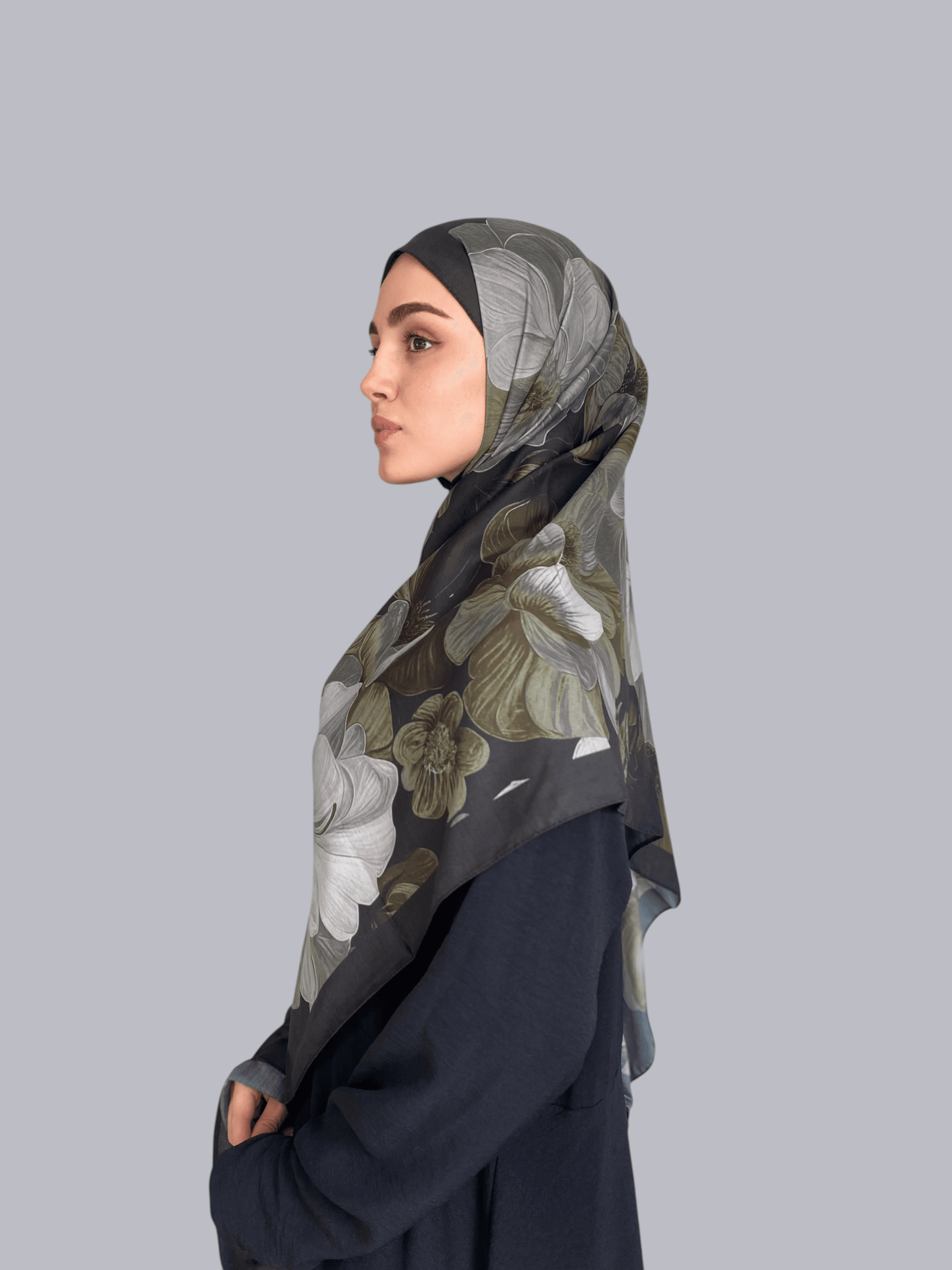 Petalya Desen Soft Vual Şal Siyah