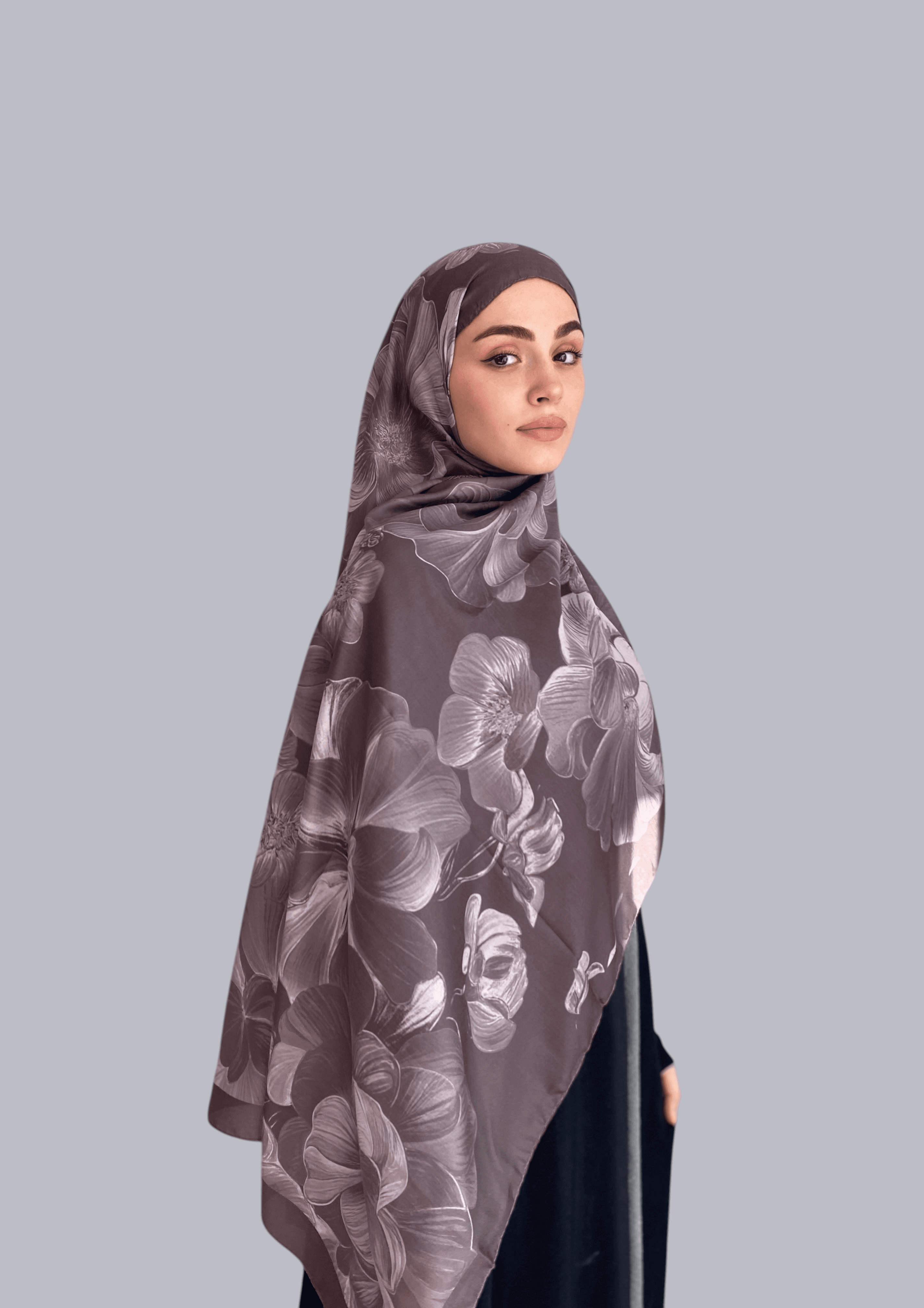 Petalya Desen Soft Vual Şal Duman