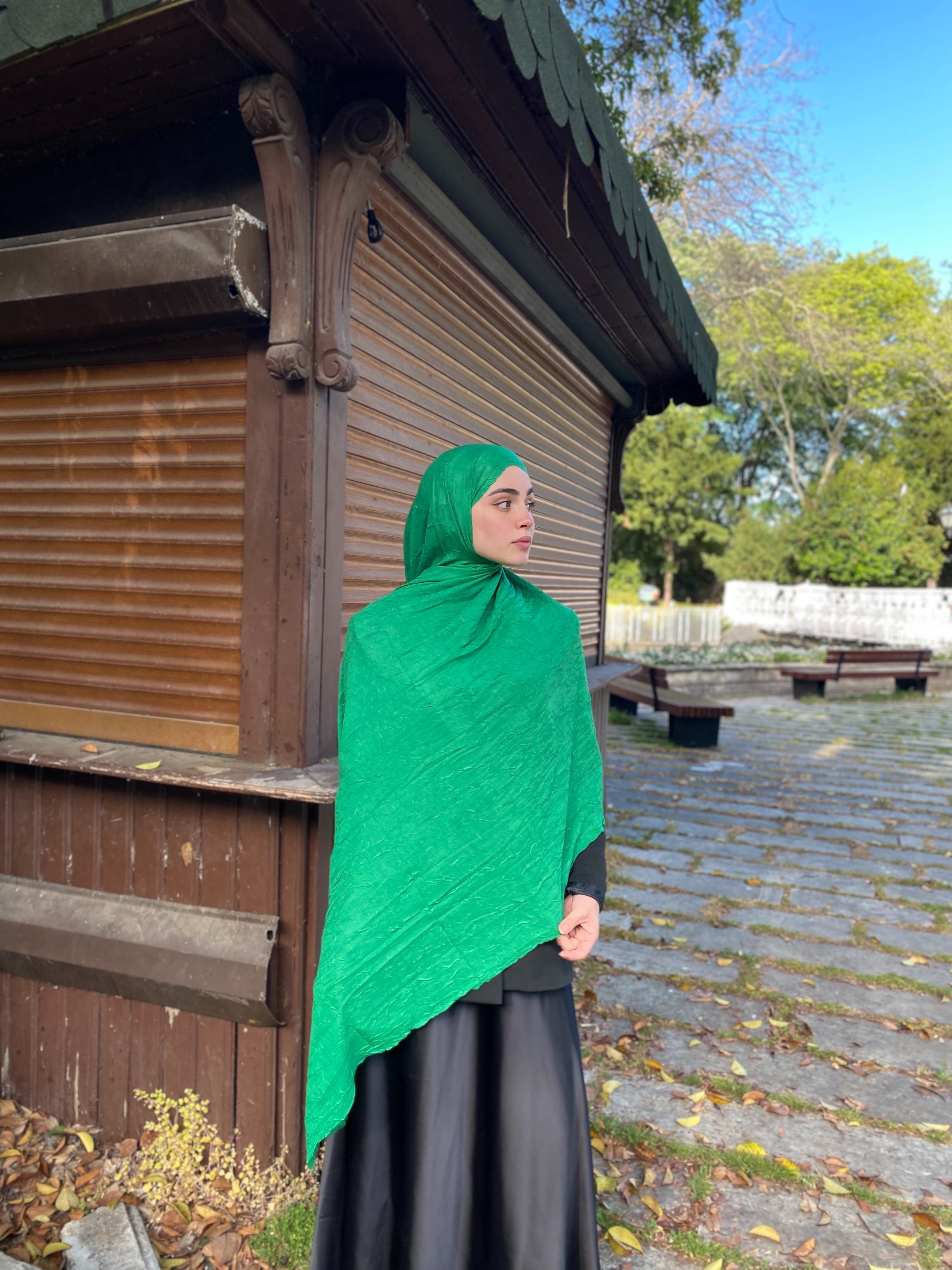 Bambu Kraş Şal Benetton Yeşil