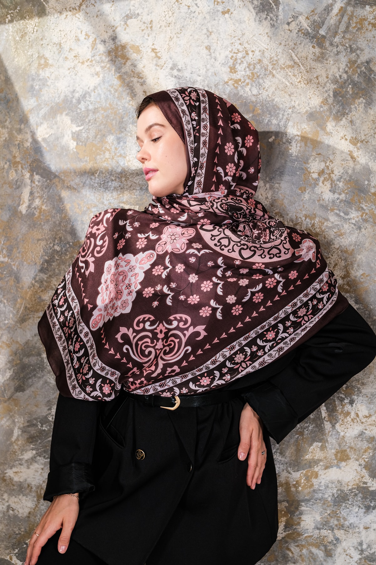 Kenz Desen Soft Vual Şal Rose