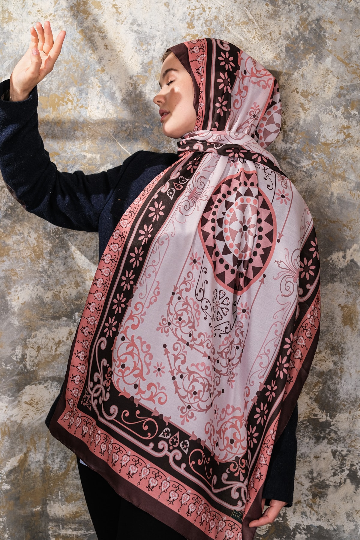 Noor Desen Soft Vual Şal Pudra