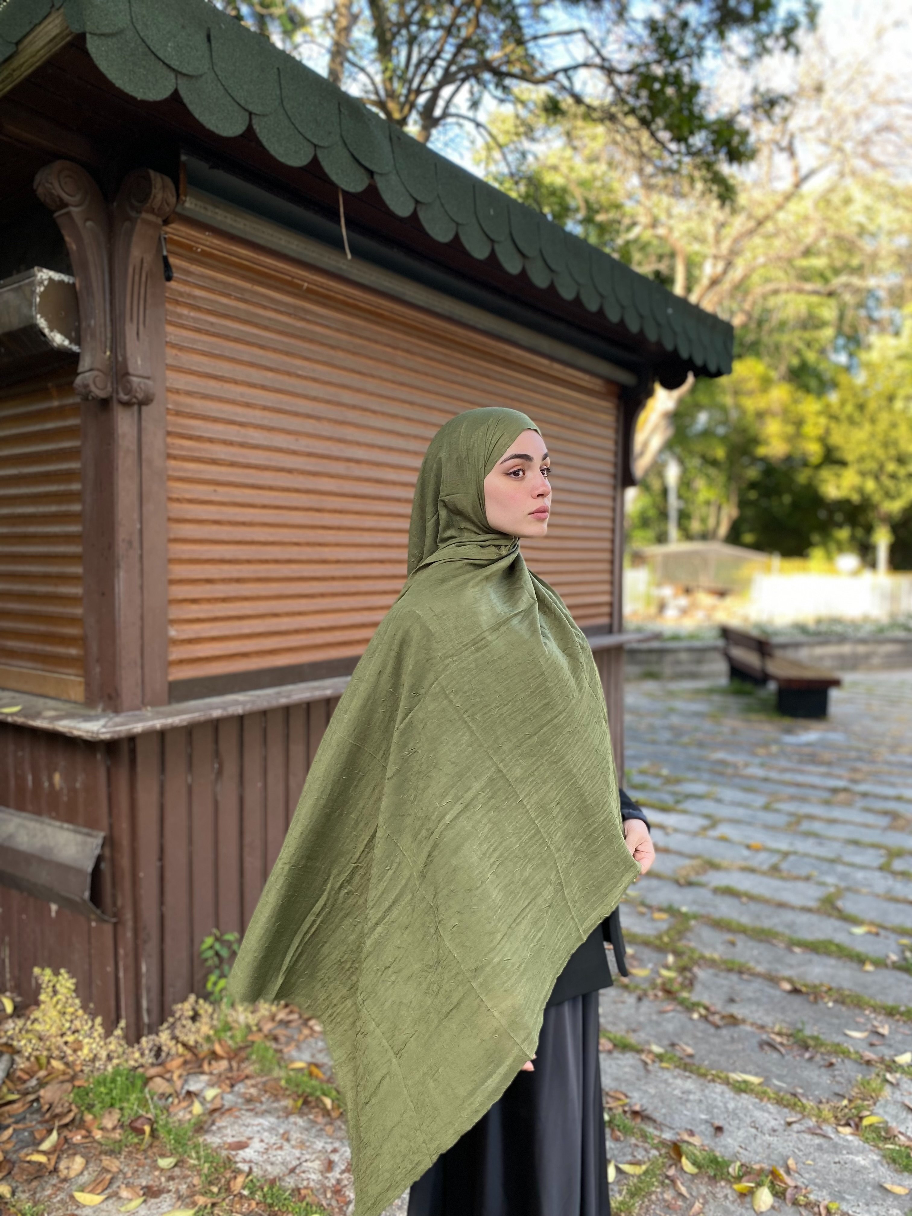 Bambu Kraş Şal Haki Yeşil