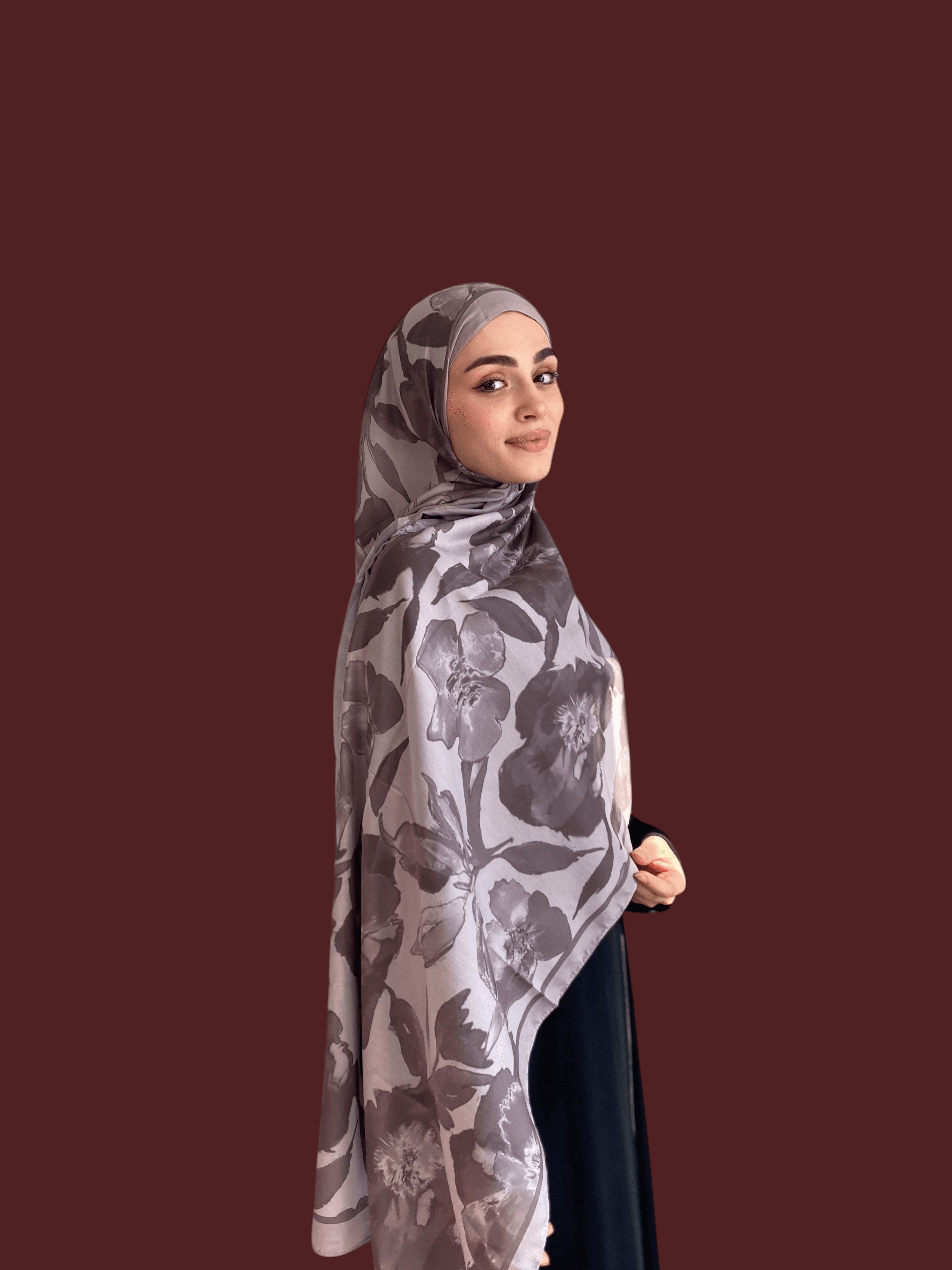Serenya Desen Soft Vual Şal Duman
