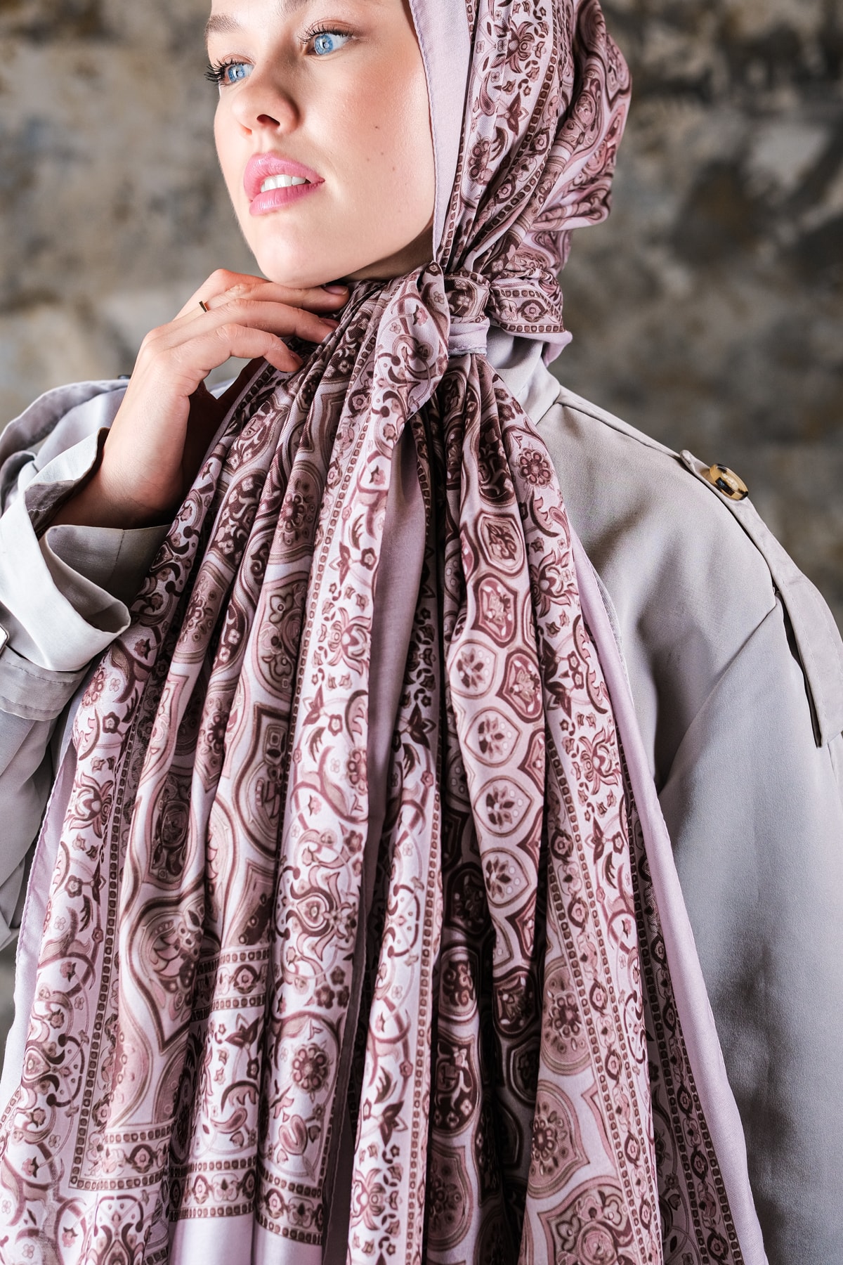 Saray Desen Soft Vual Şal Soft Mocha