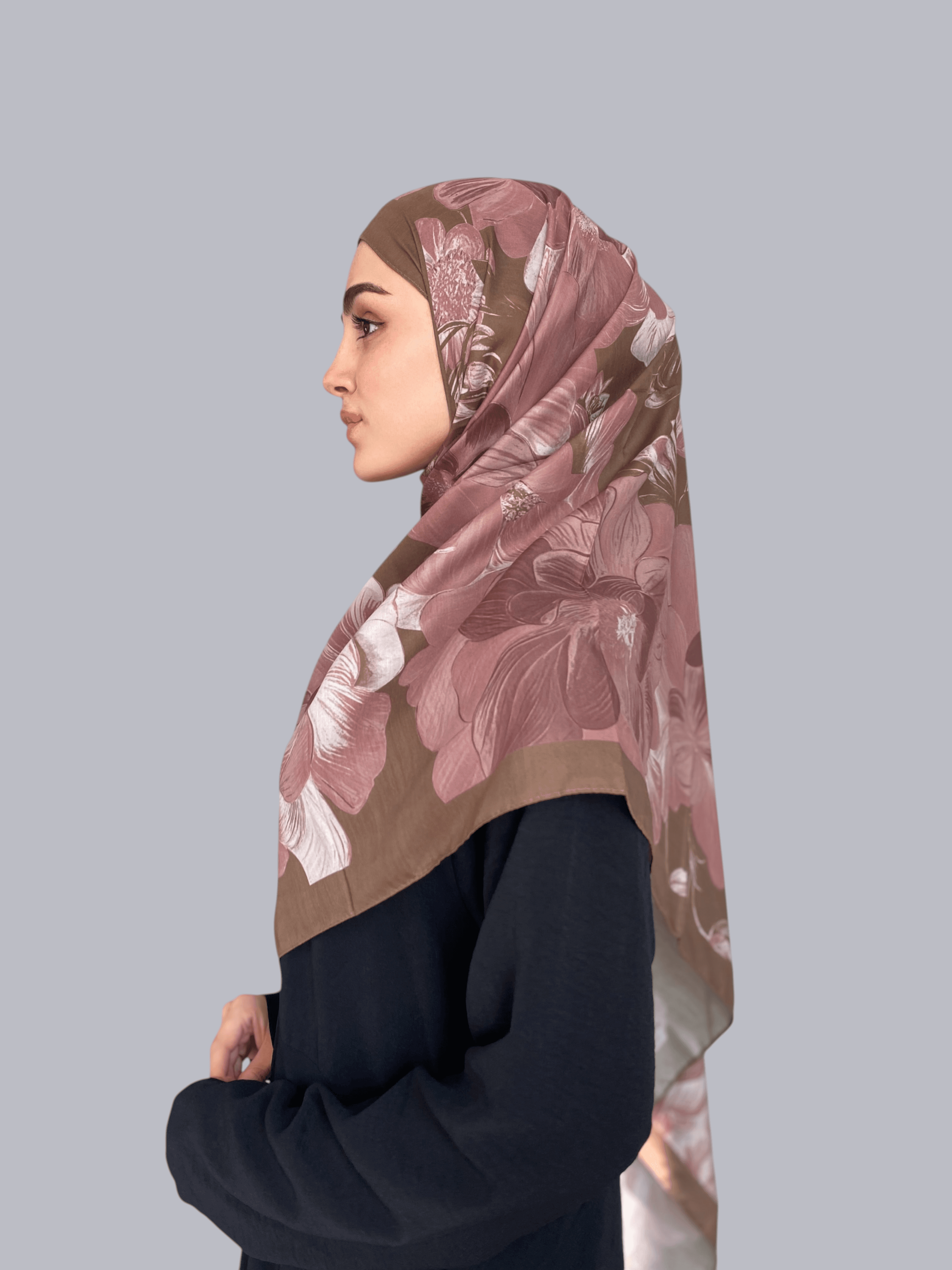 Petalya Desen Soft Vual Şal Mocha