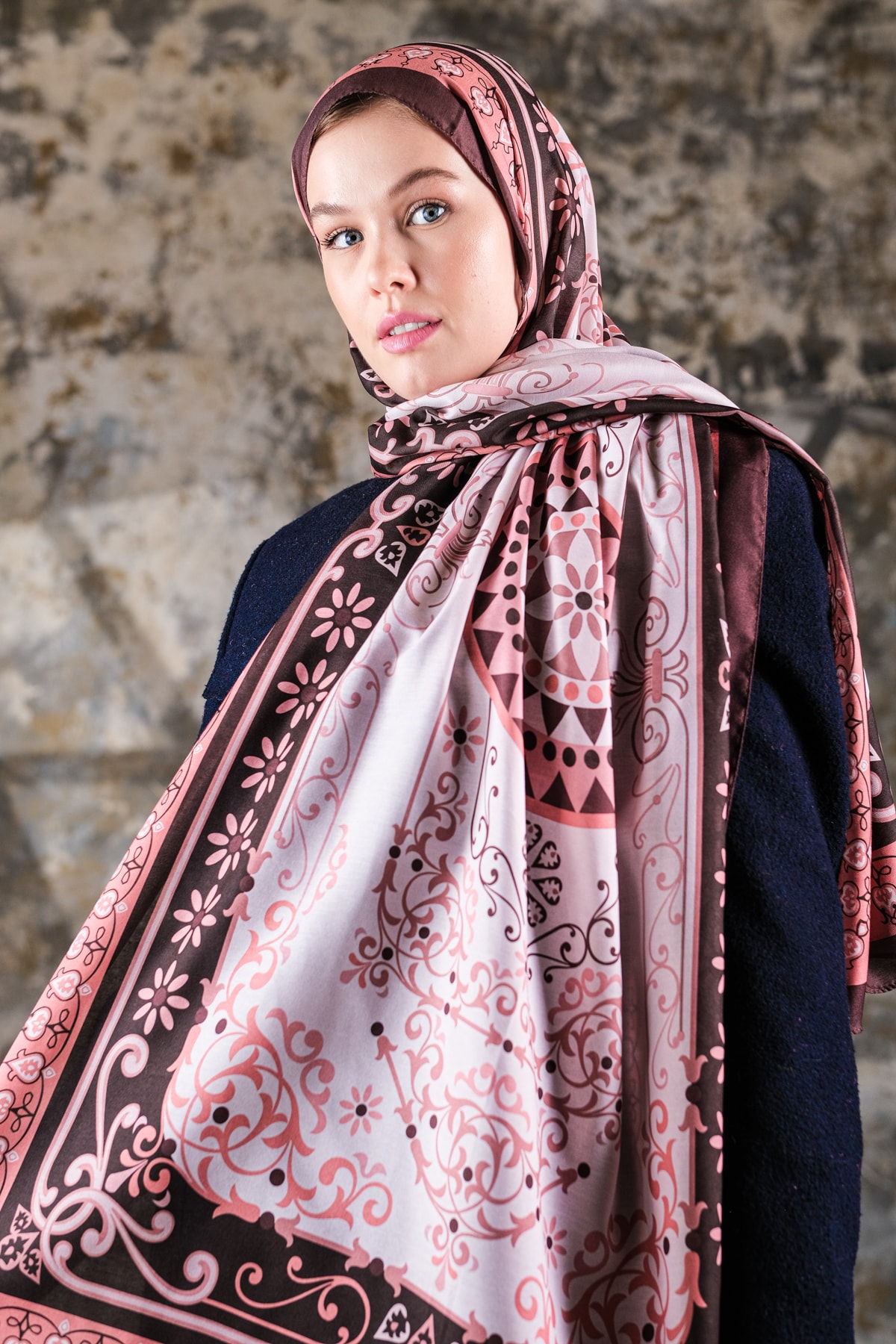 Noor Desen Soft Vual Şal Pudra