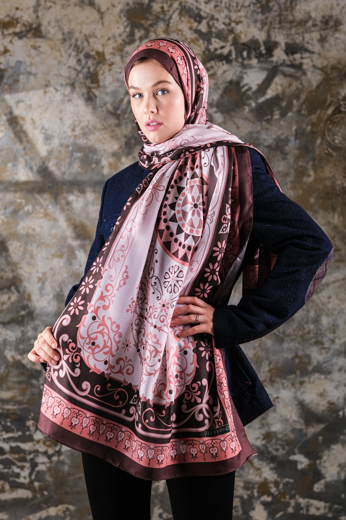Noor Desen Soft Vual Şal Pudra