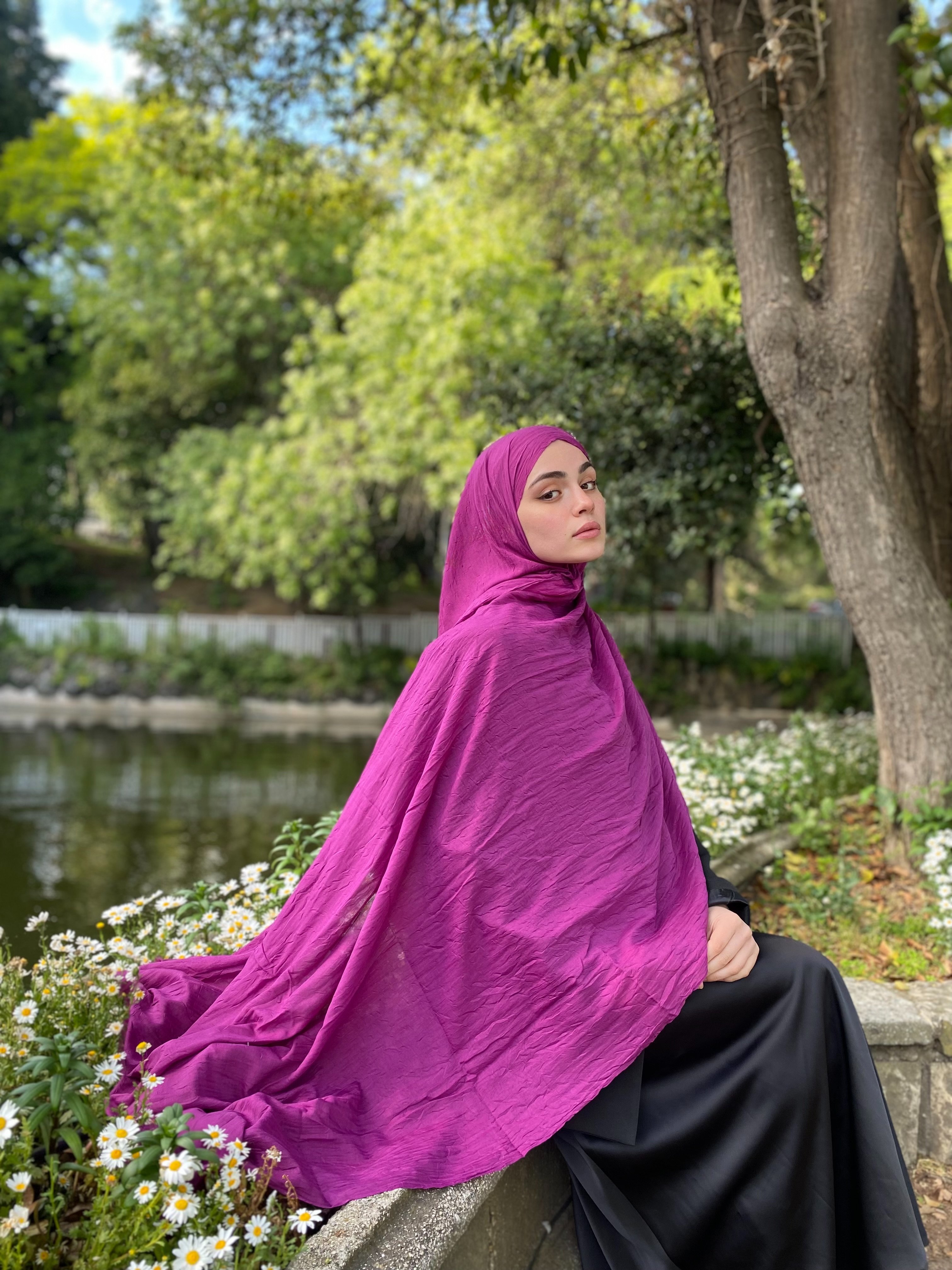 Bambu Kraş Şal Magenta