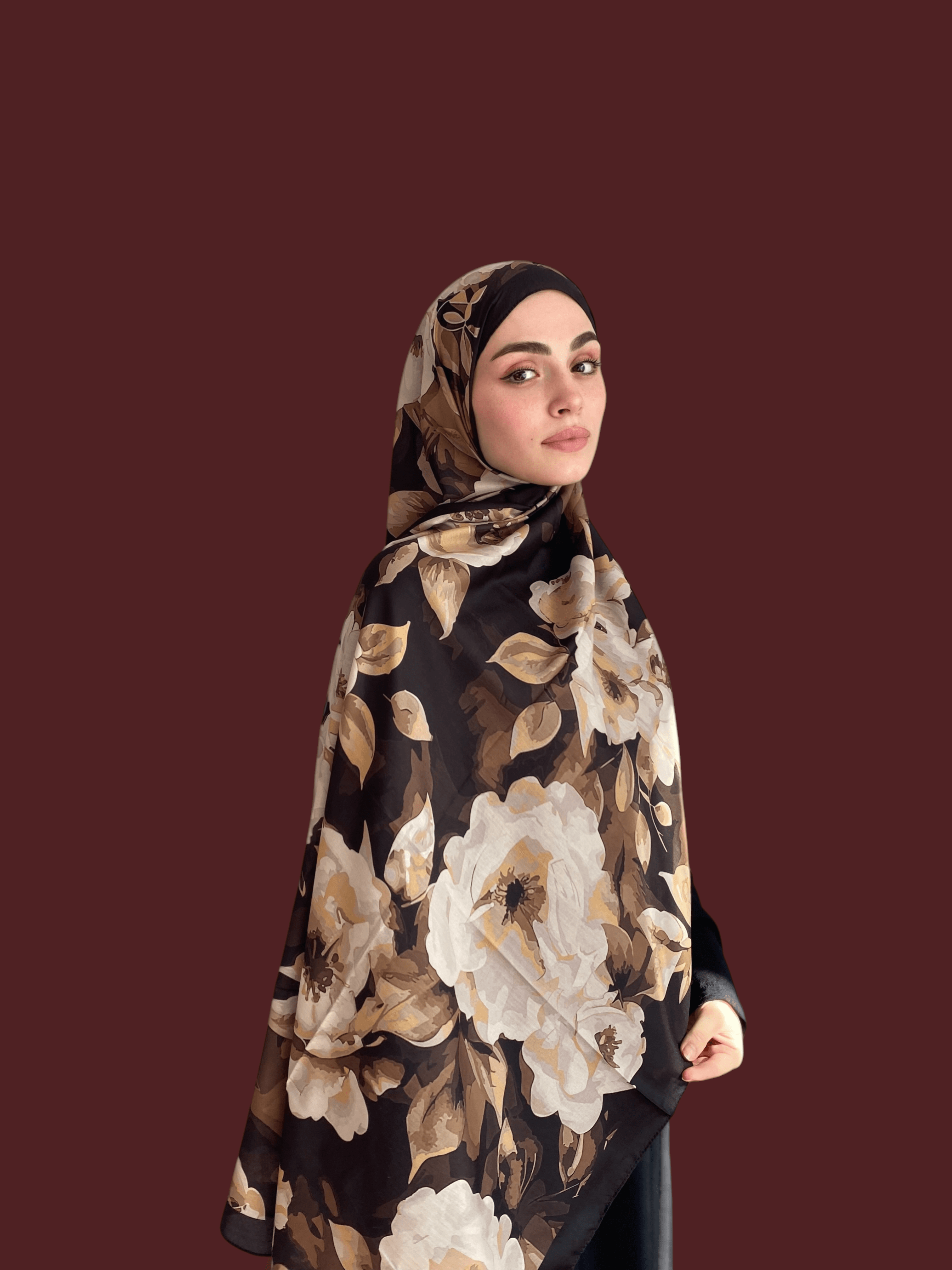 Gülru Desen Soft Vual Şal Latte