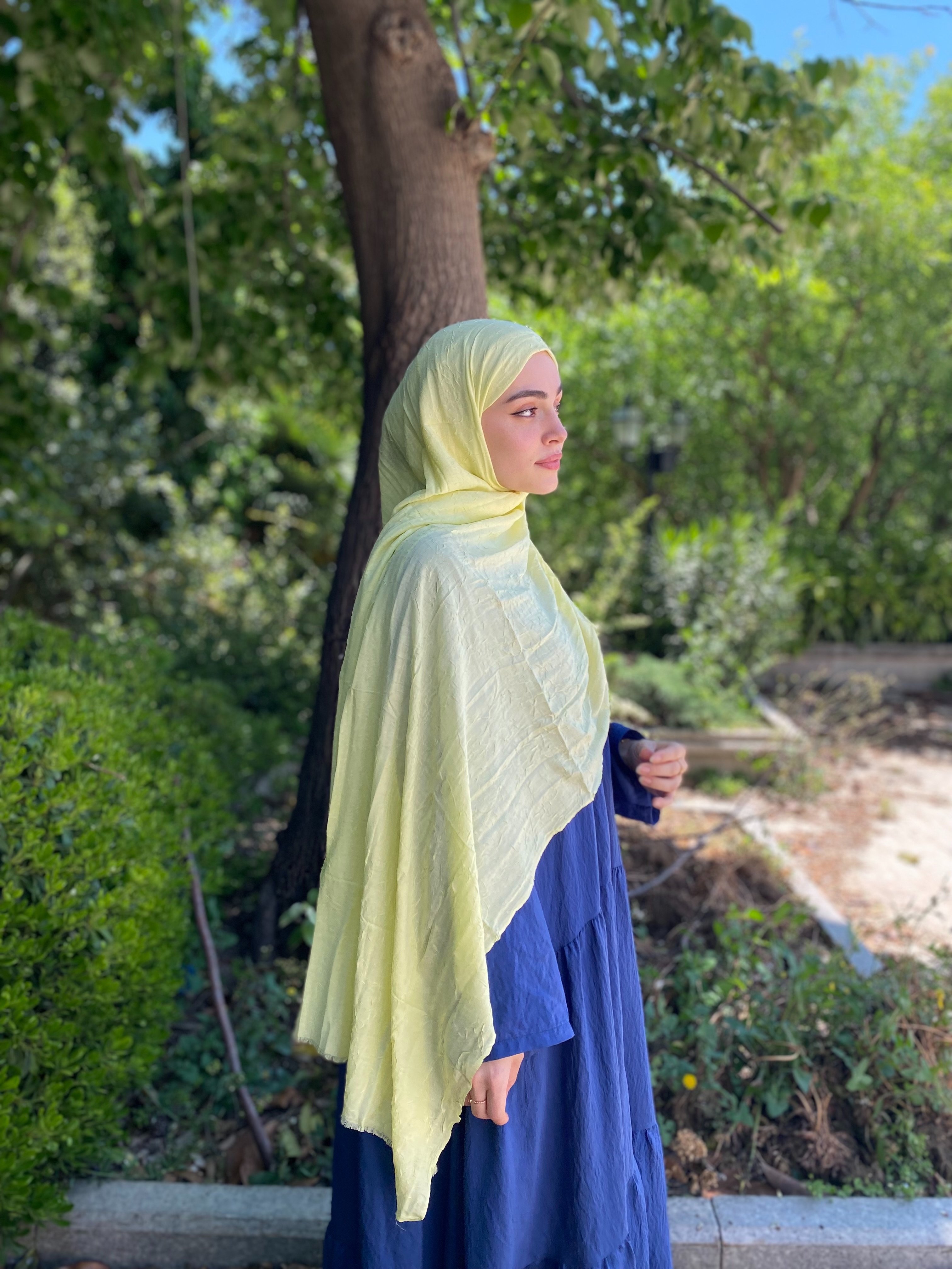 Bambu Kraş Şal Limon