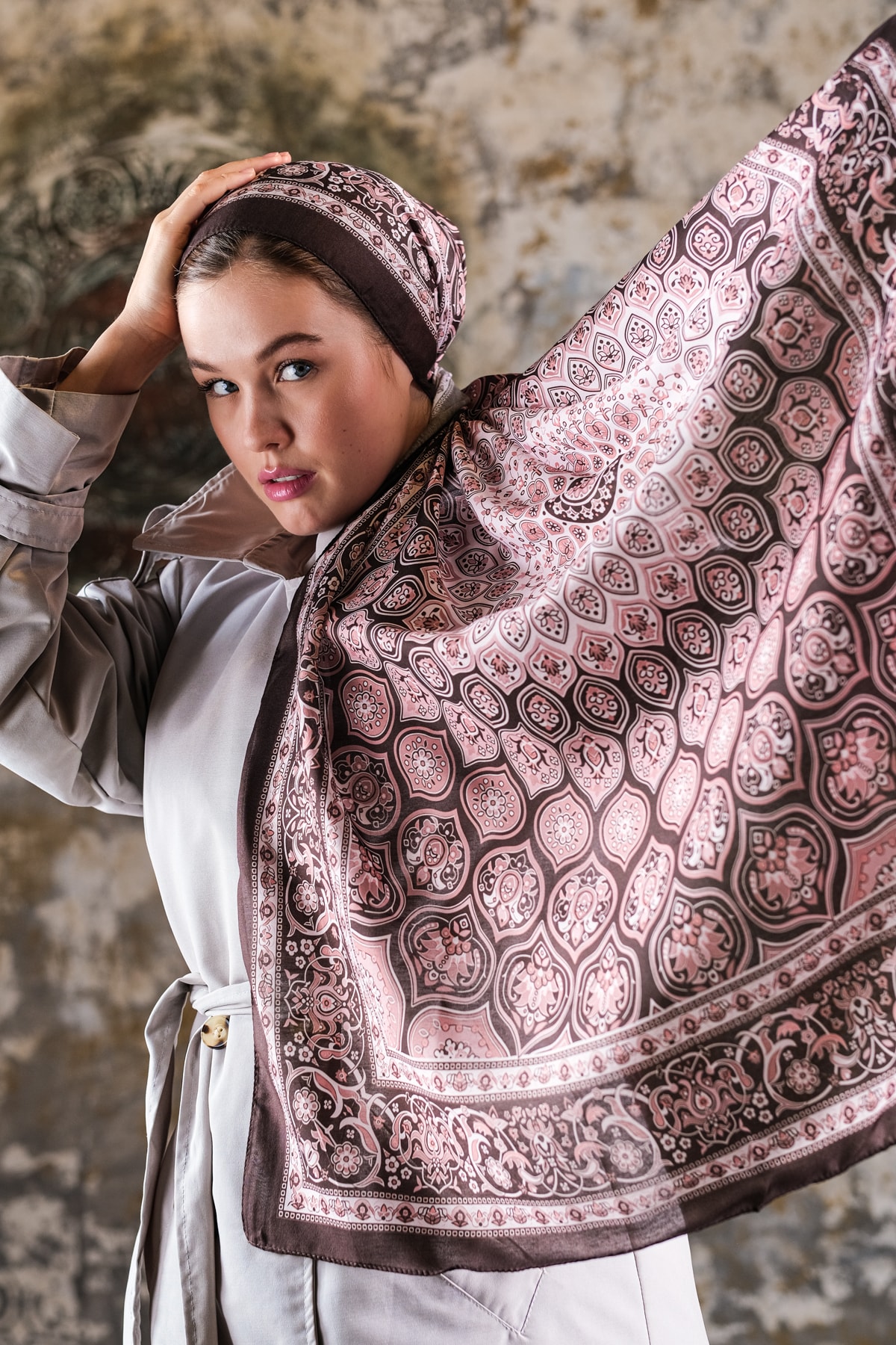 Saray Desen Soft Vual Şal Rose