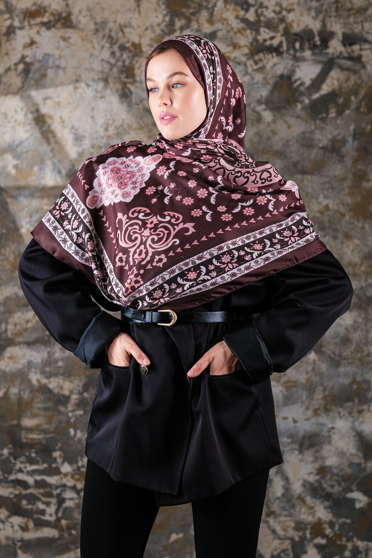 Kenz Desen Soft Vual Şal Rose