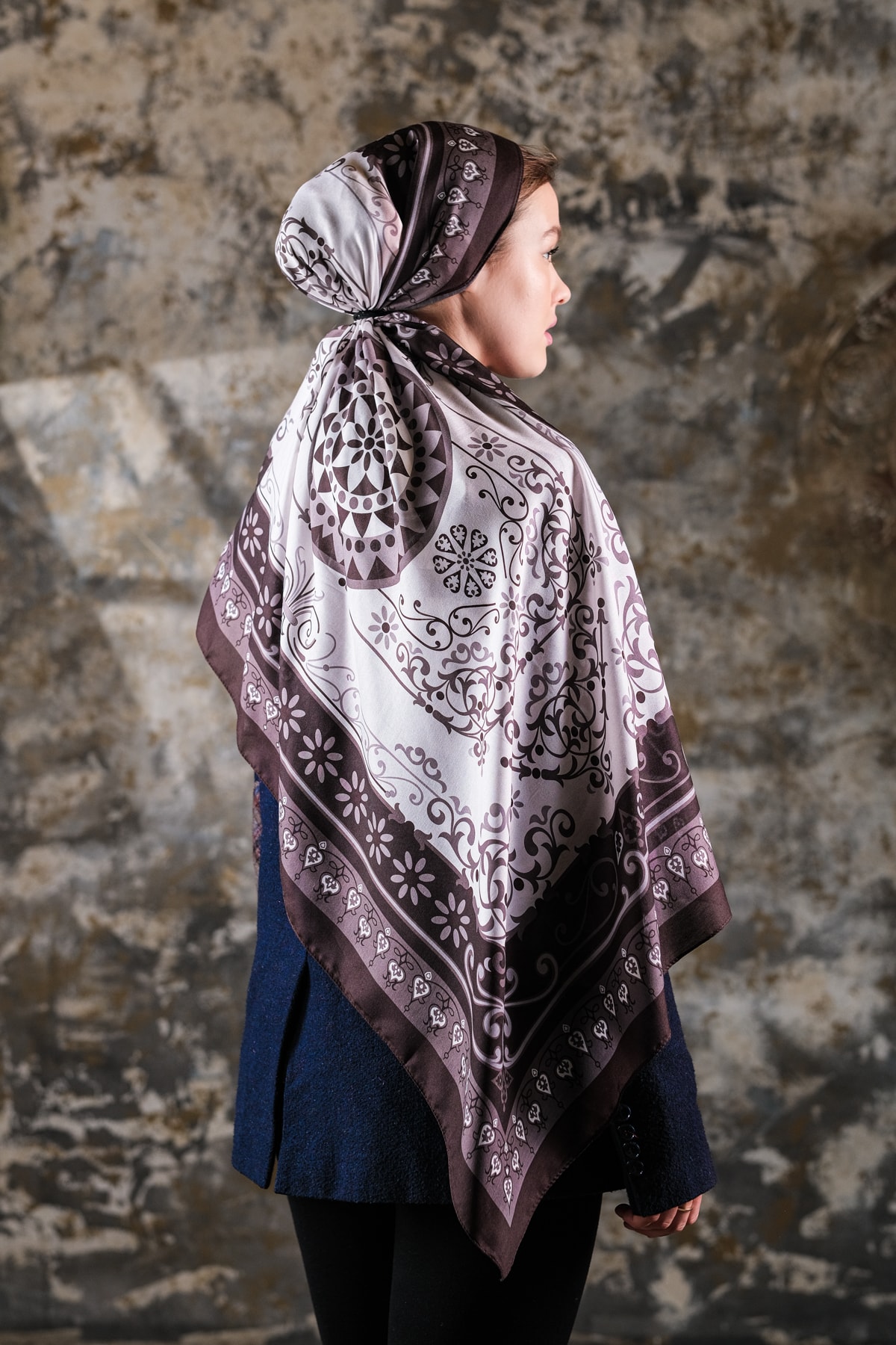 Noor Desen Soft Vual Şal Acı Kahve