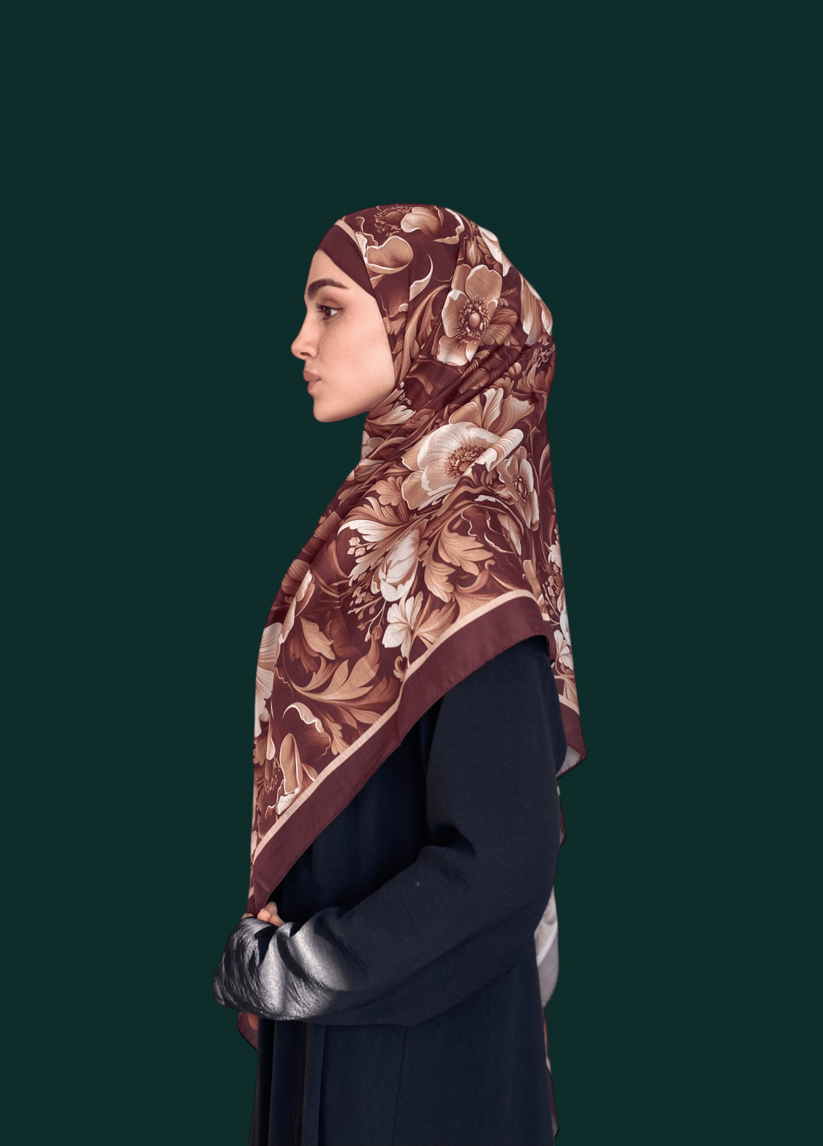 Jardine Desen Soft Vual Şal Kızıl Kahve