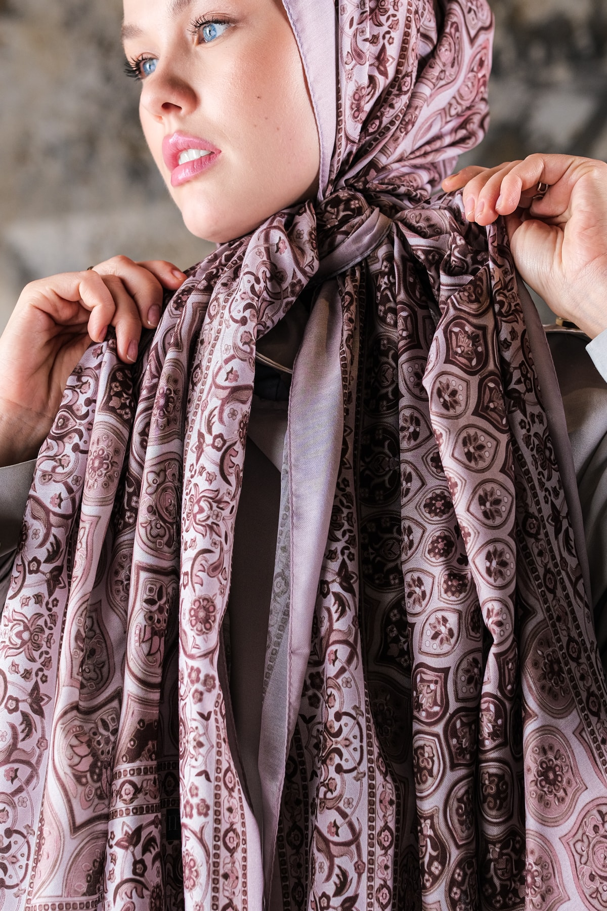 Saray Desen Soft Vual Şal Soft Mocha
