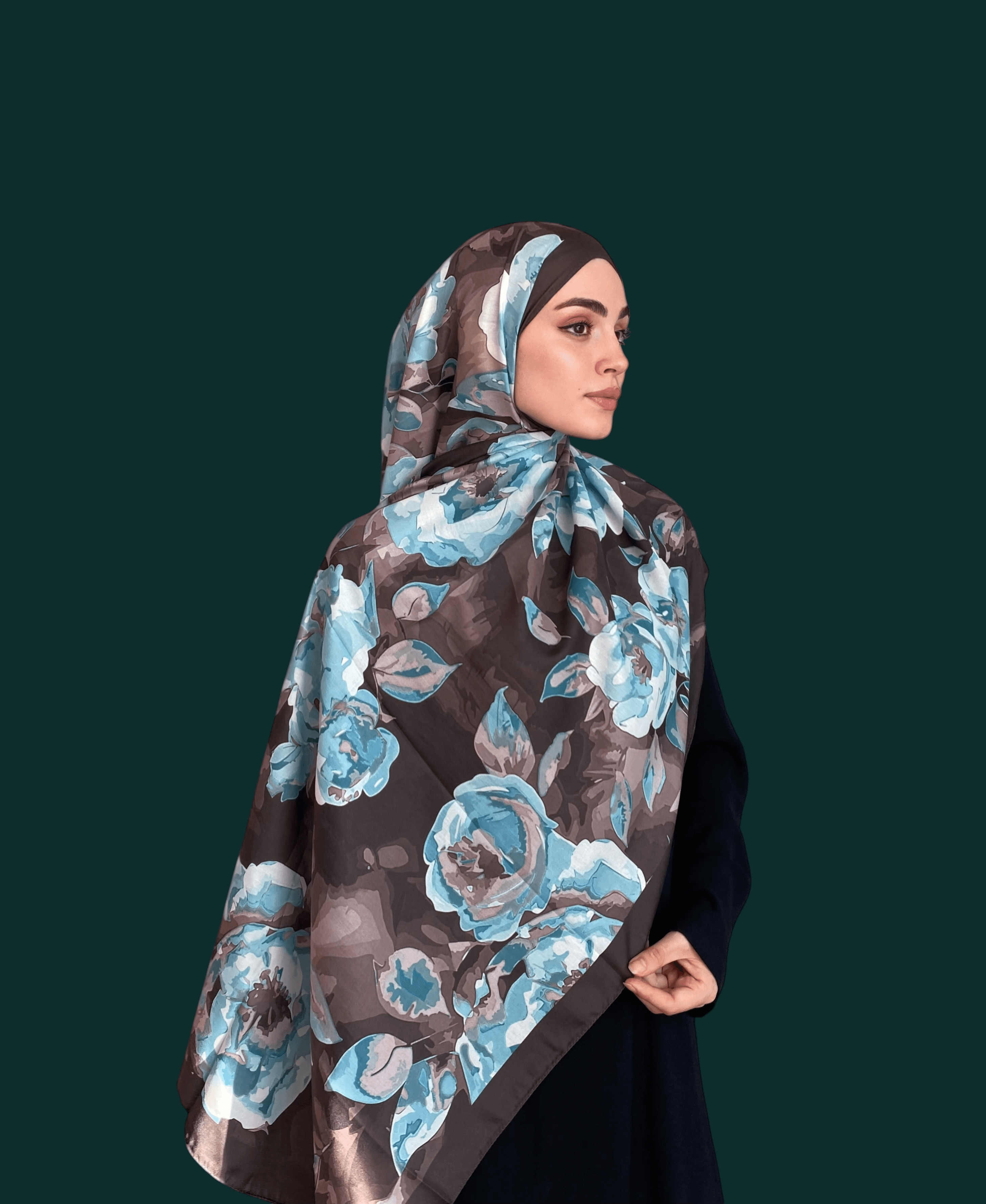 Gülru Desen Soft Vual Şal Buz Mavi