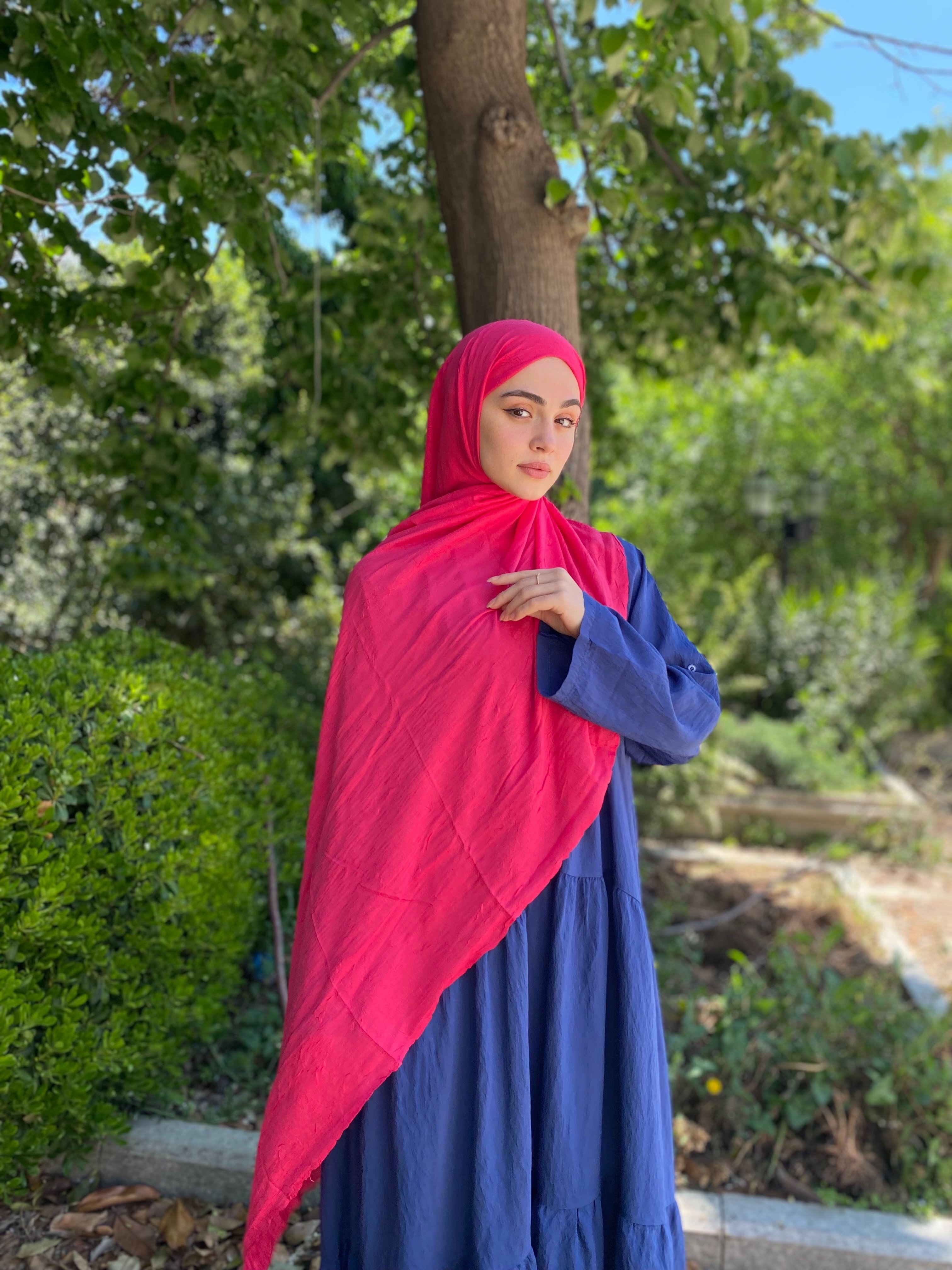 Bambu Kraş Şal Fuşya