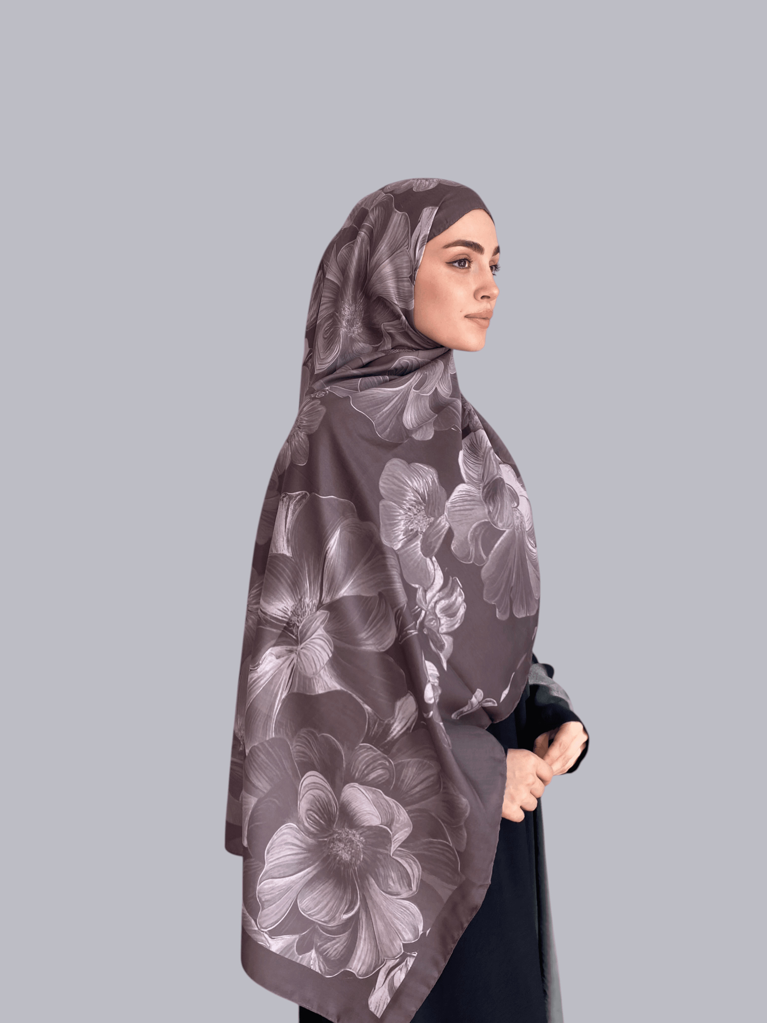 Petalya Desen Soft Vual Şal Duman