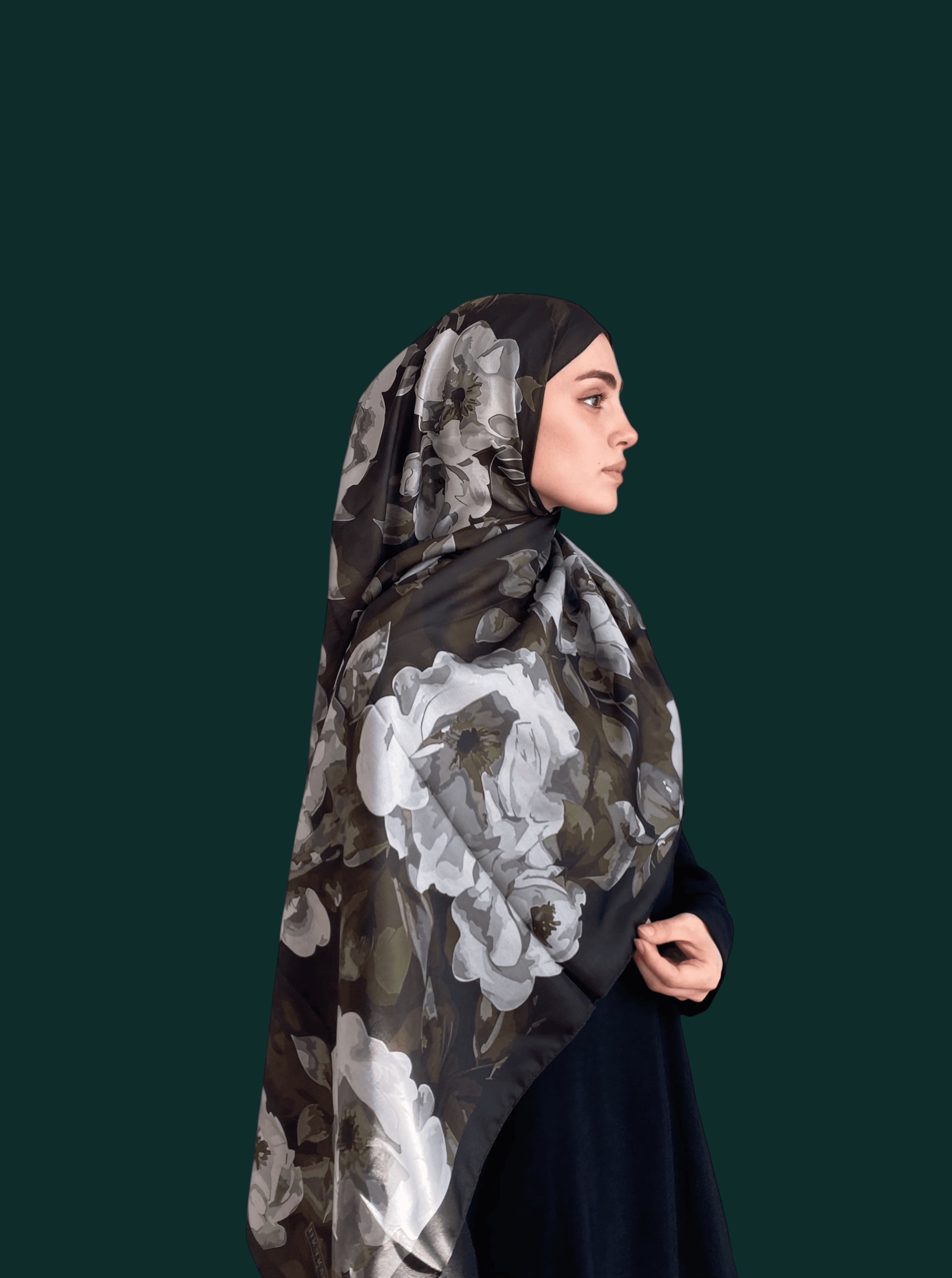 Gülru Desen Soft Vual Şal Siyah