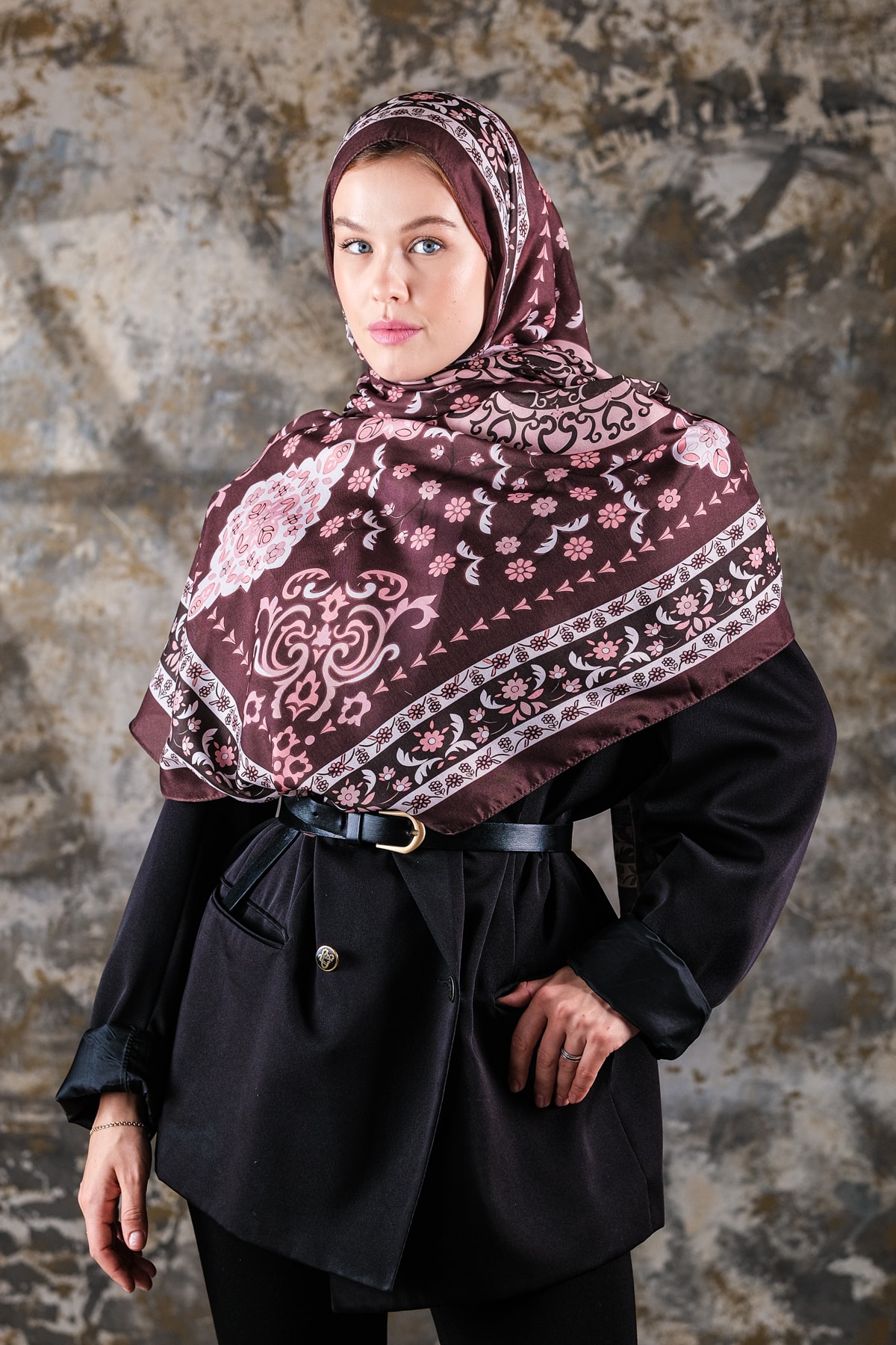 Kenz Desen Soft Vual Şal Rose