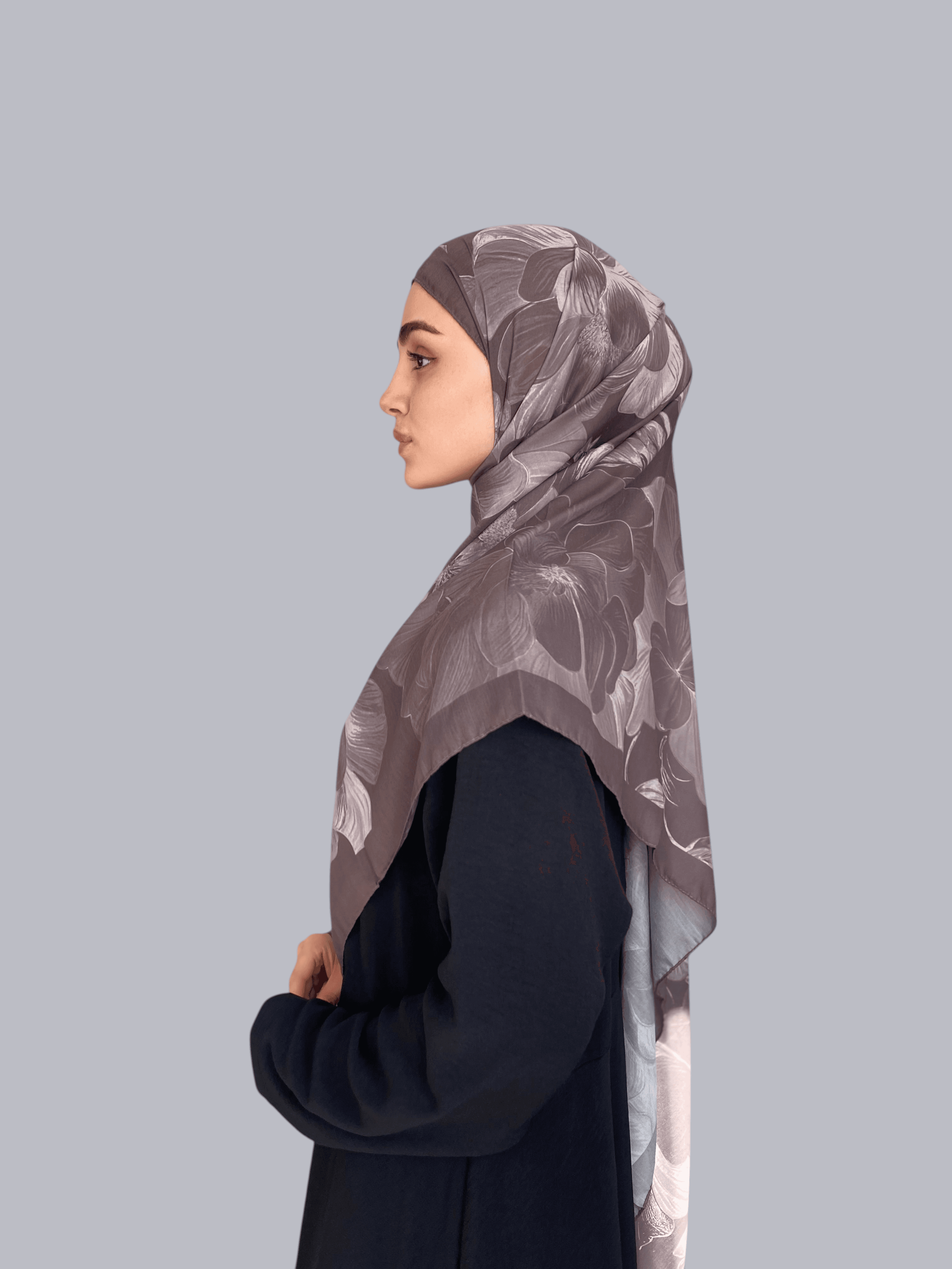 Petalya Desen Soft Vual Şal Duman