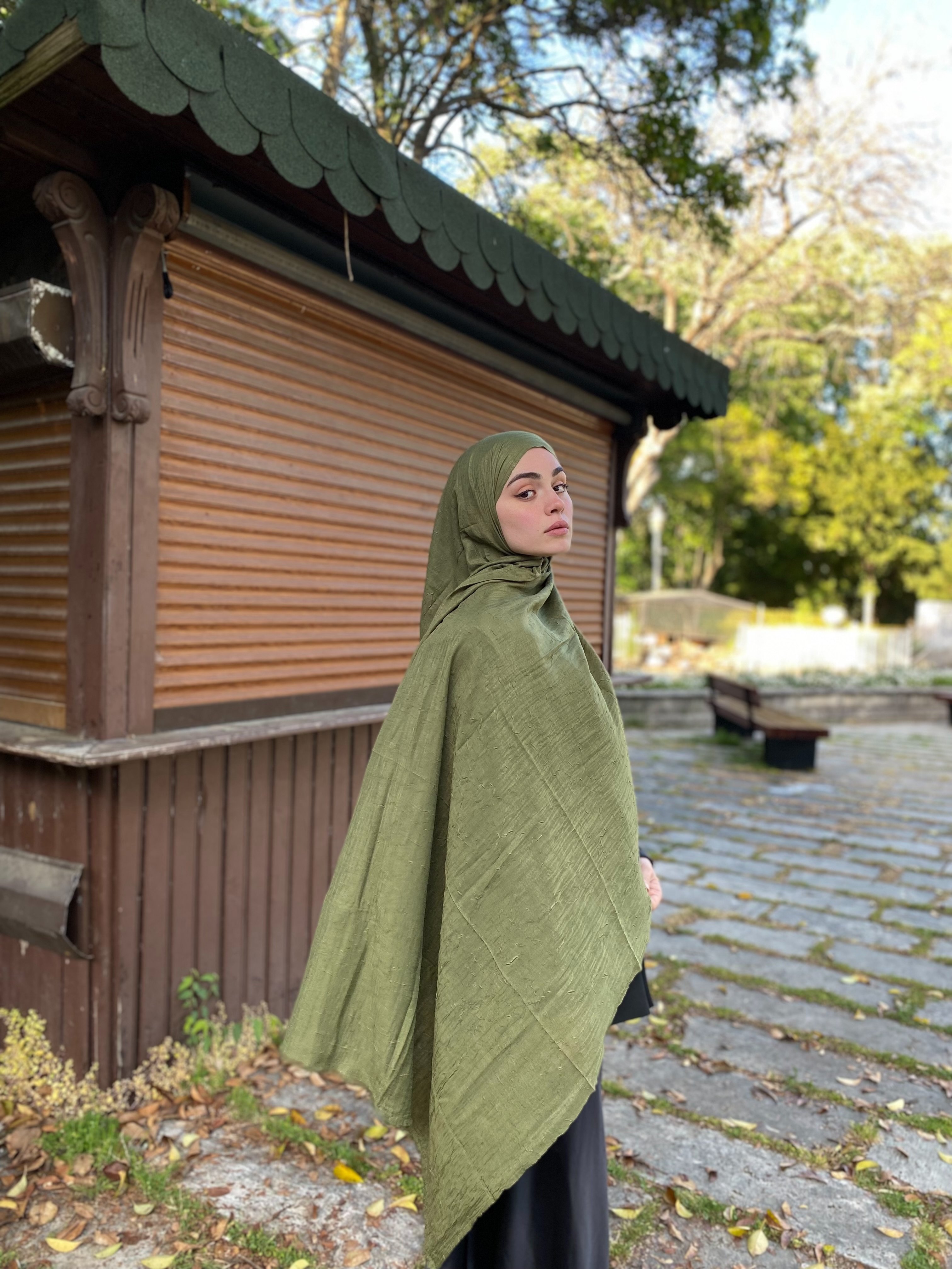 Bambu Kraş Şal Haki Yeşil