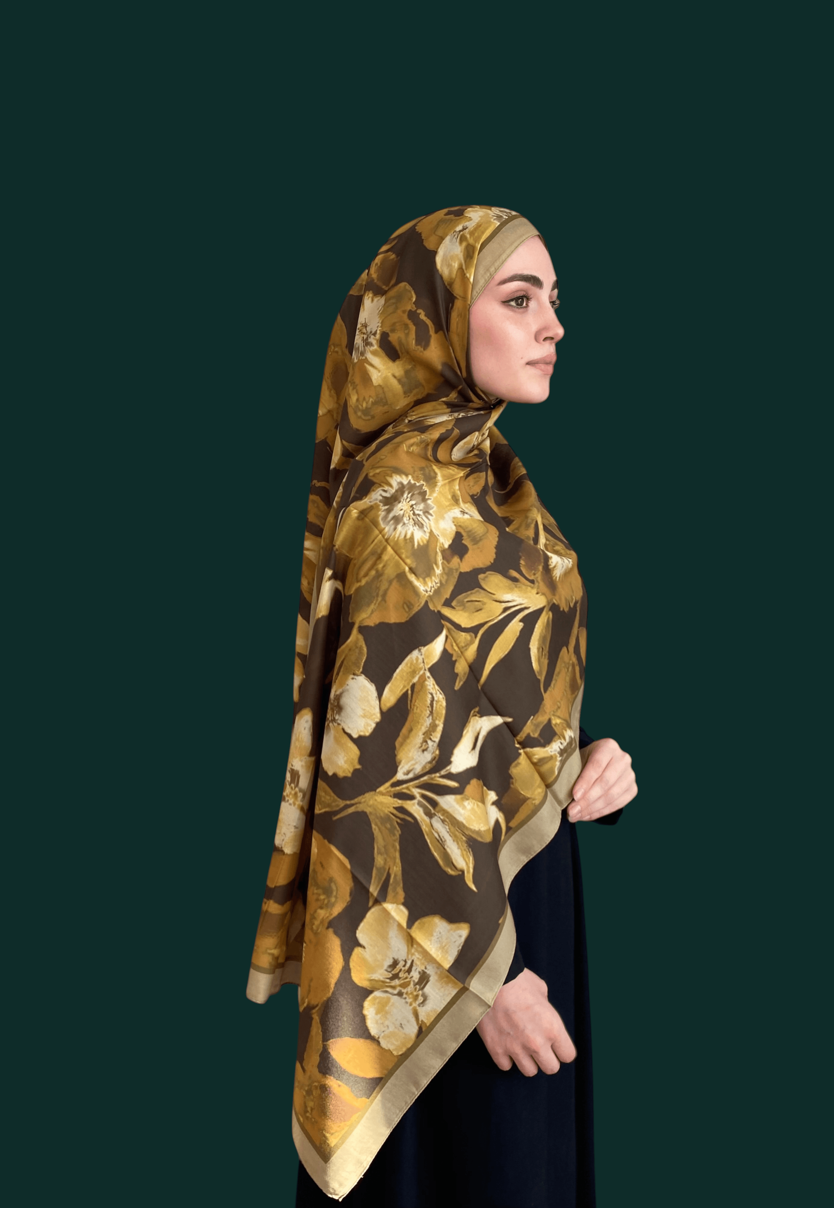 Serenya Desen Soft Vual Şal Safran