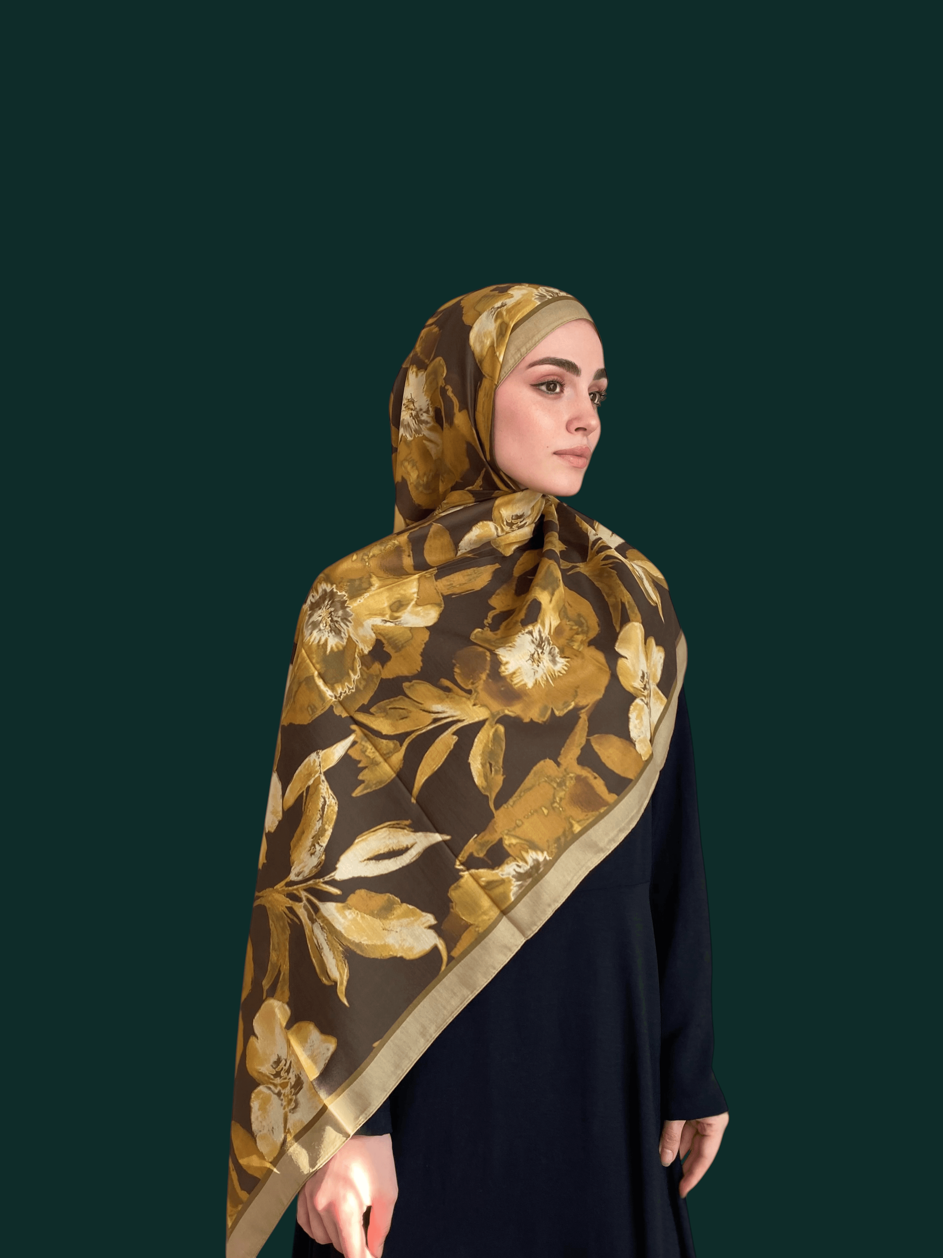Serenya Desen Soft Vual Şal Safran