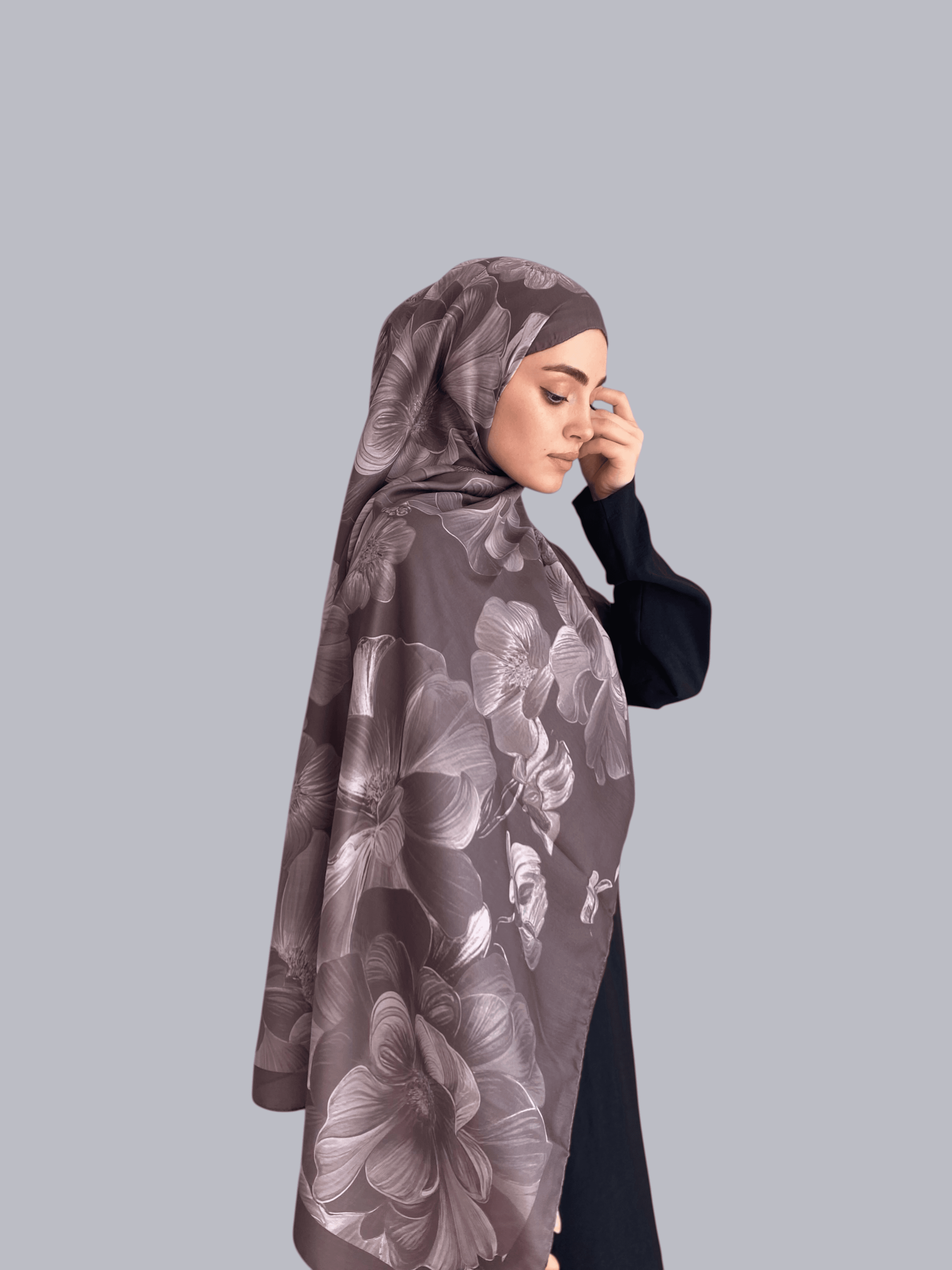 Petalya Desen Soft Vual Şal Duman