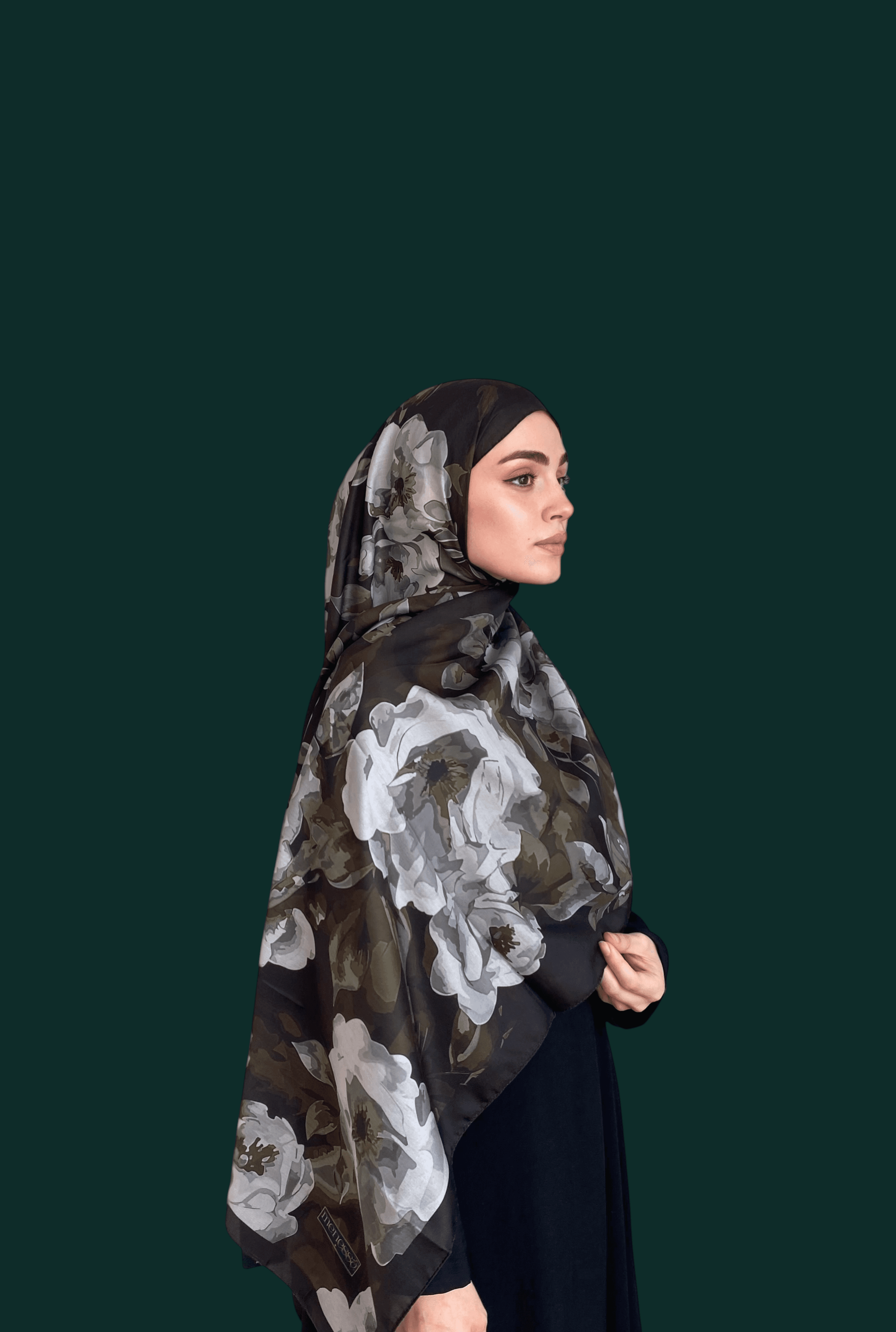 Gülru Desen Soft Vual Şal Siyah