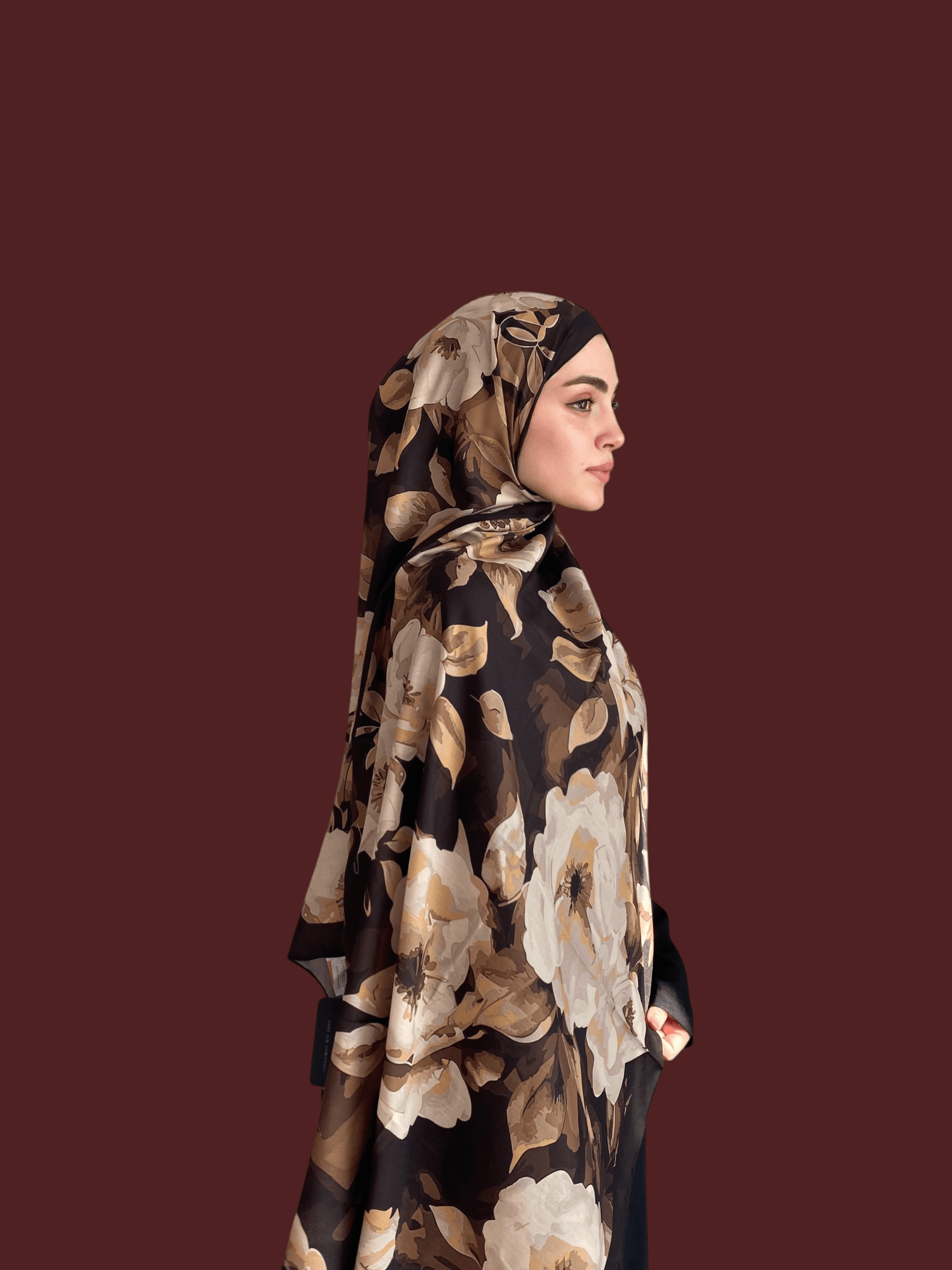 Gülru Desen Soft Vual Şal Latte