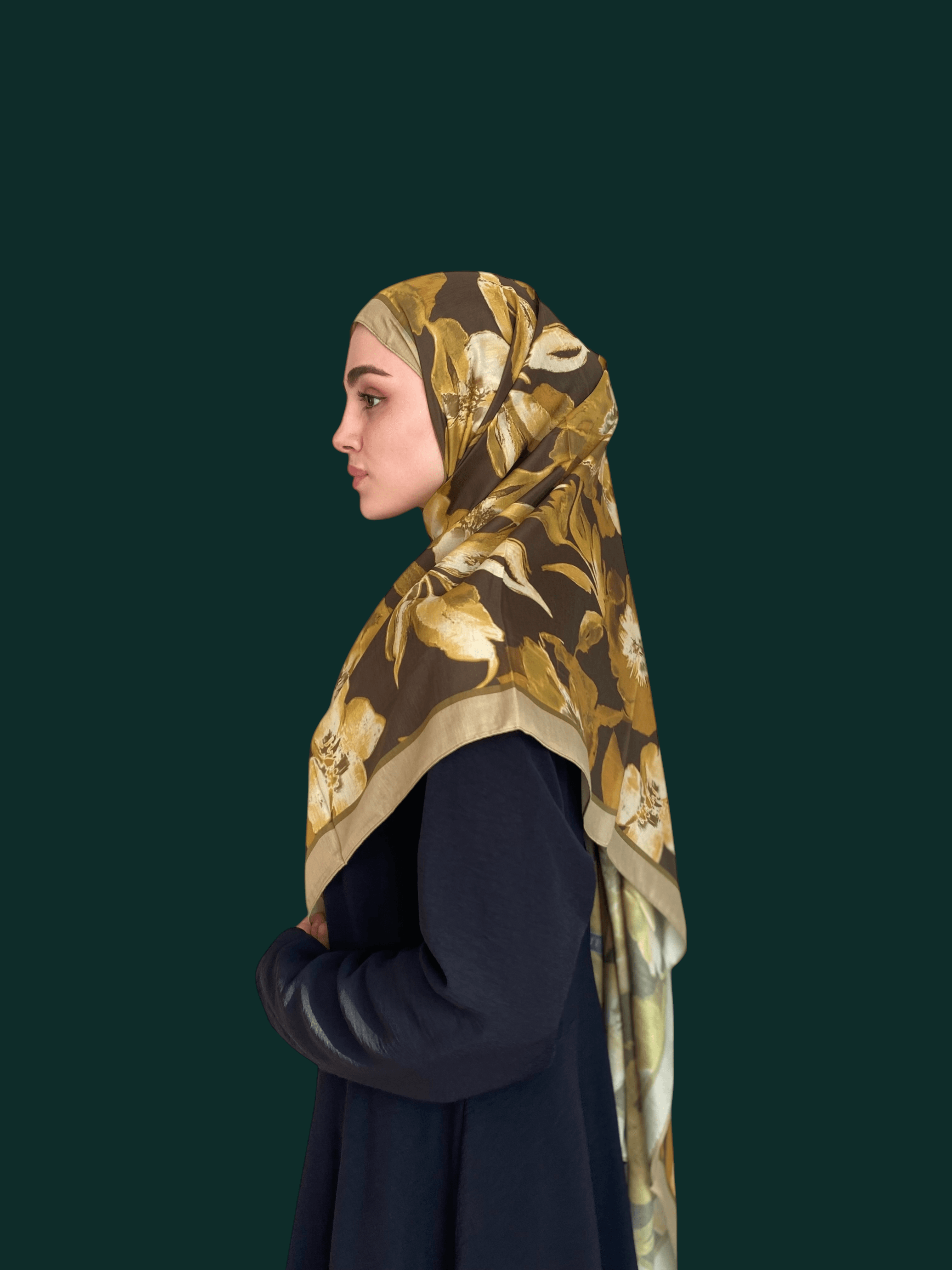 Serenya Desen Soft Vual Şal Safran