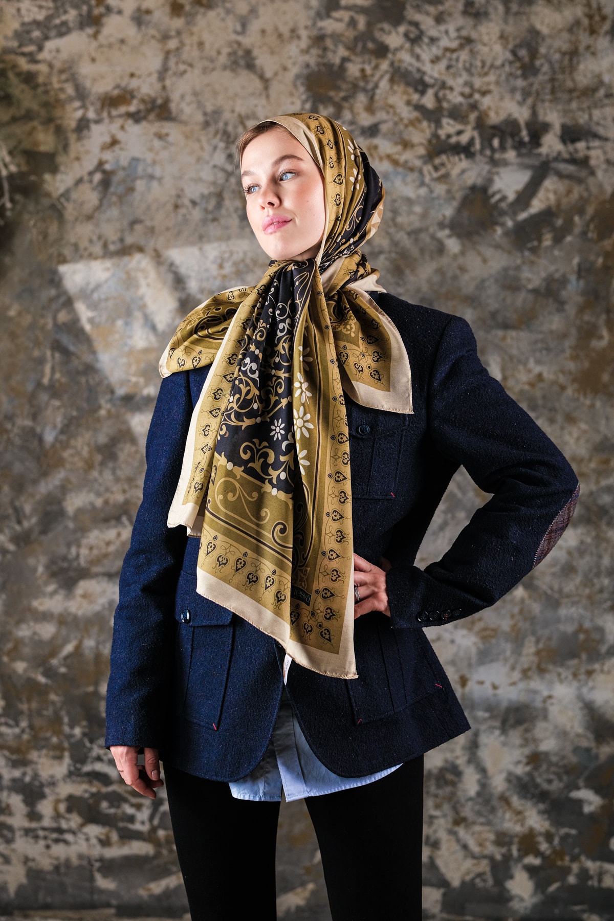 Noor Desen Soft Vual Şal Safran