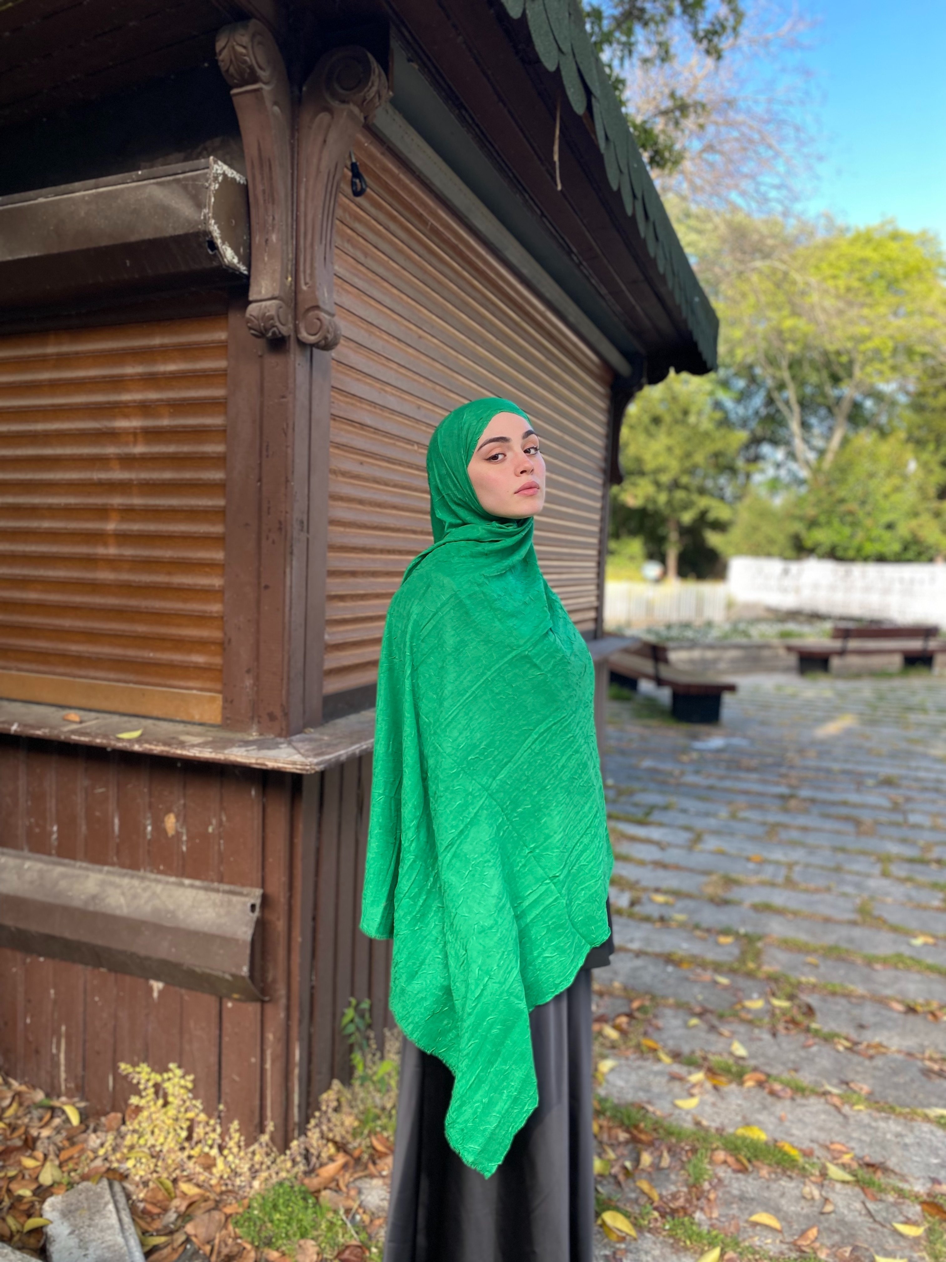 Bambu Kraş Şal Benetton Yeşil