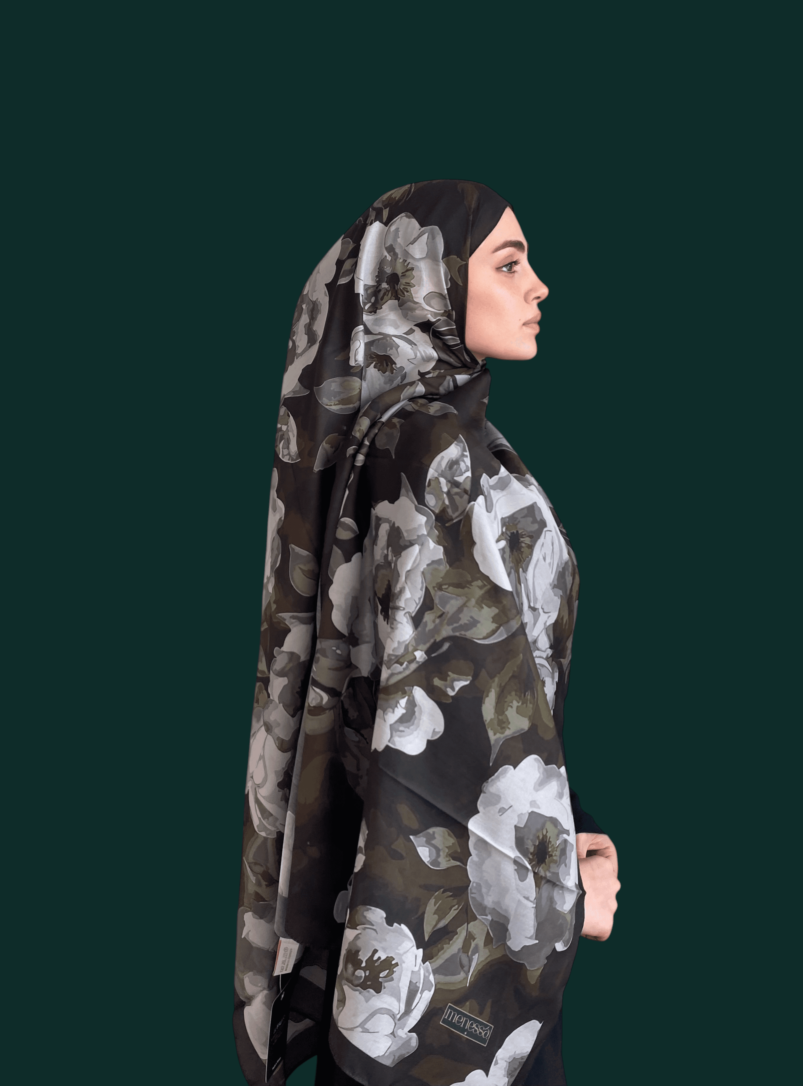 Gülru Desen Soft Vual Şal Siyah