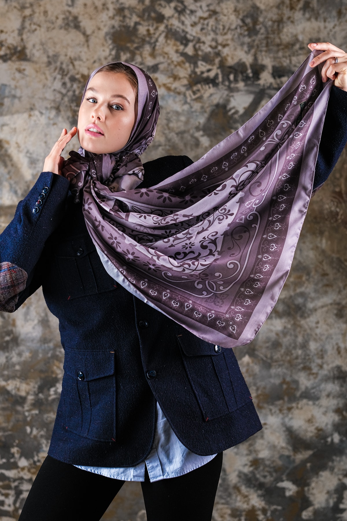 Noor Desen Soft Vual Şal Leylak