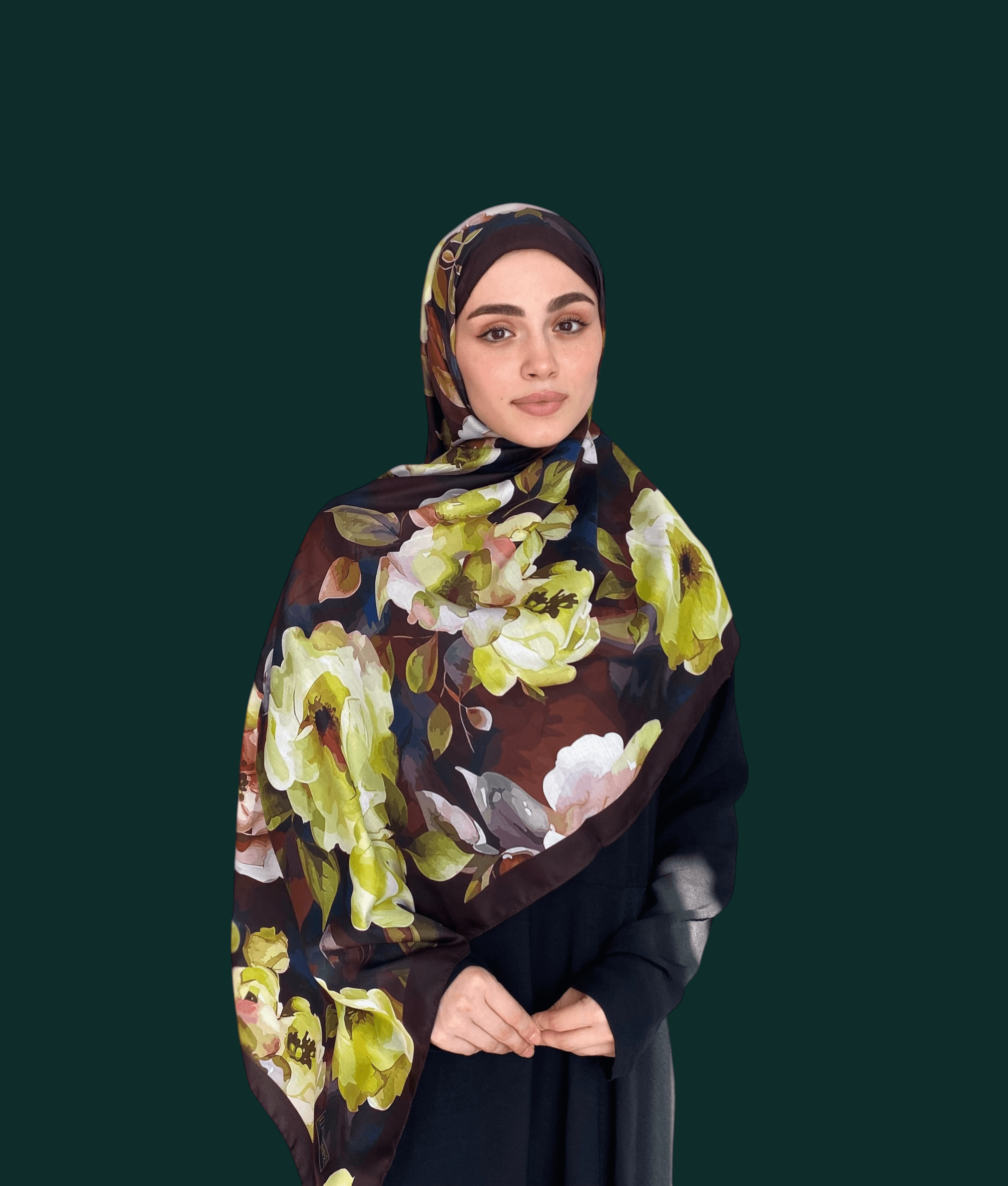 Gülru Desen Soft Vual Şal Kızıl Kahve