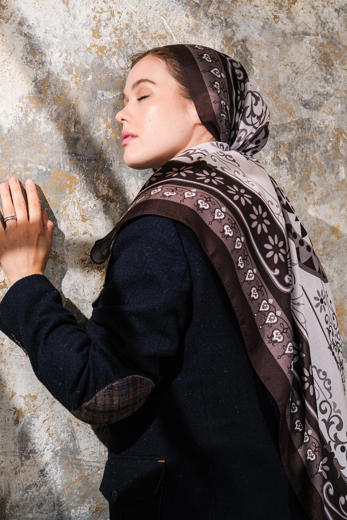 Noor Desen Soft Vual Şal Acı Kahve