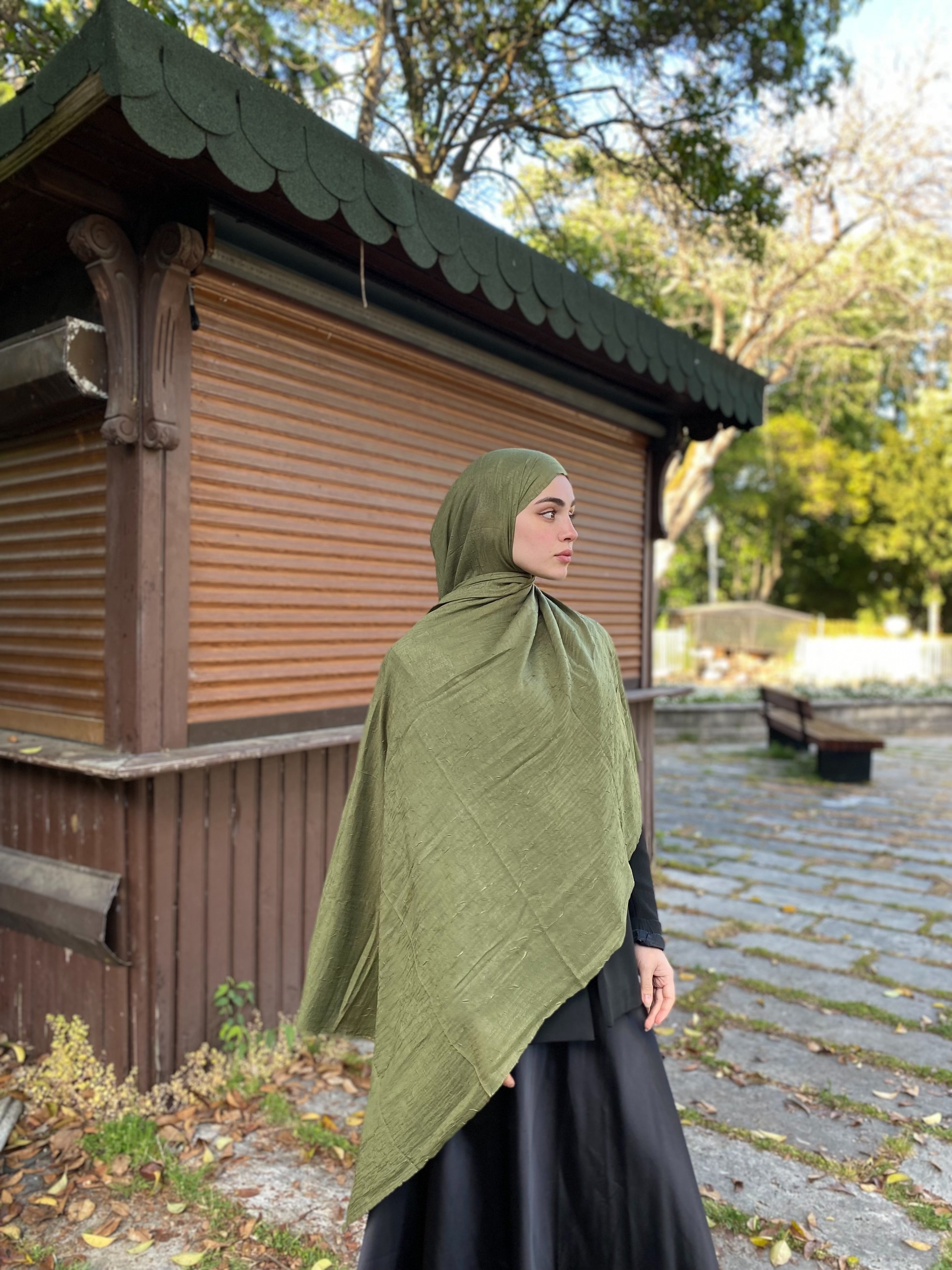 Bambu Kraş Şal Haki Yeşil