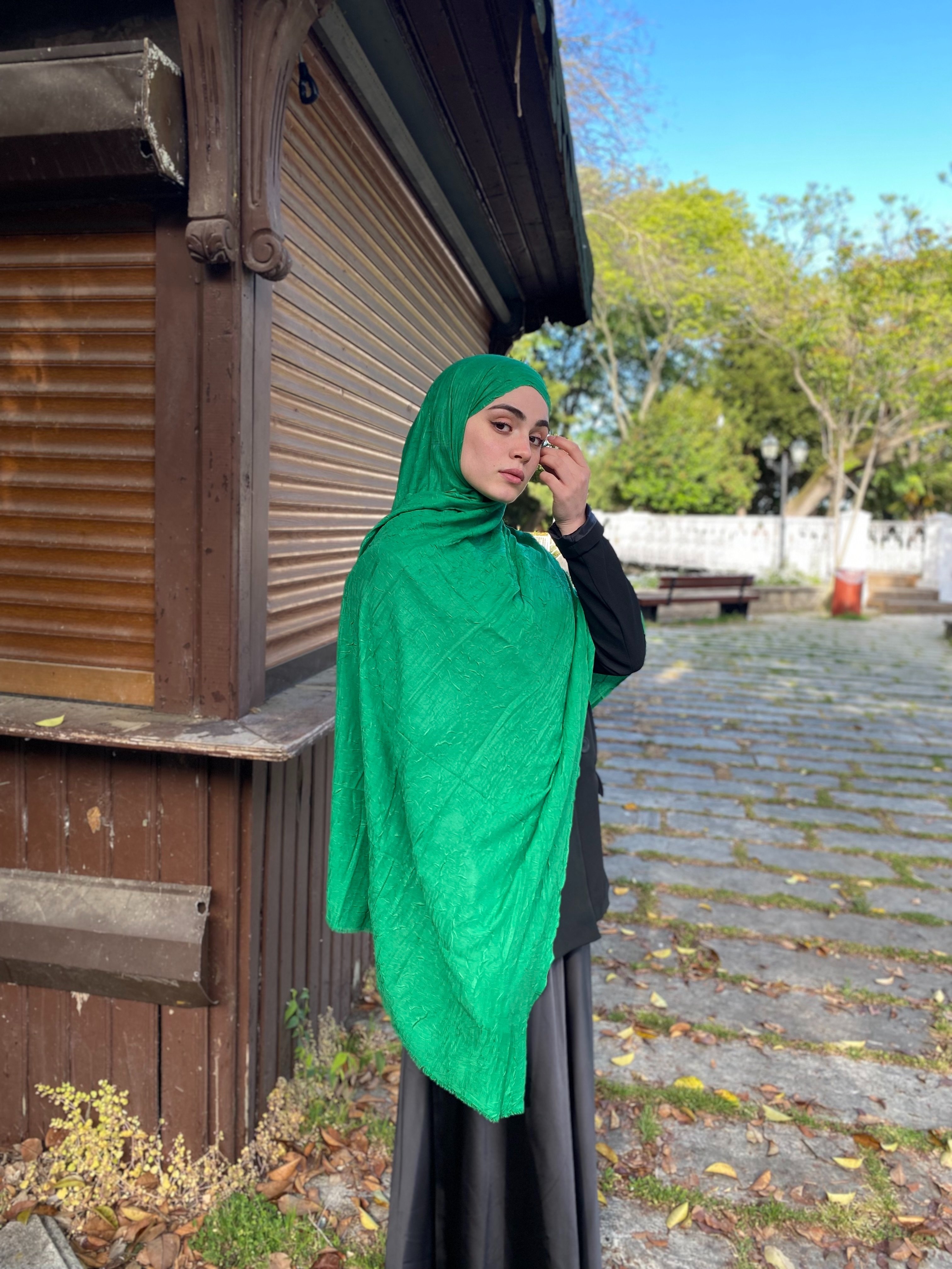 Bambu Kraş Şal Benetton Yeşil
