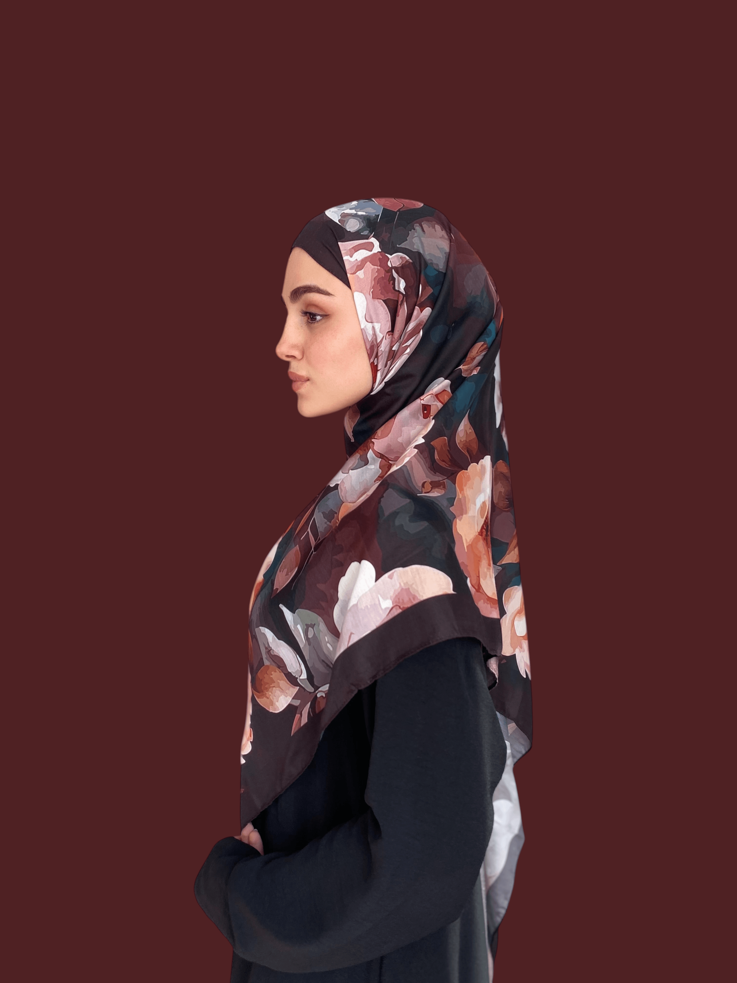 Gülru Desen Soft Vual Şal Rose