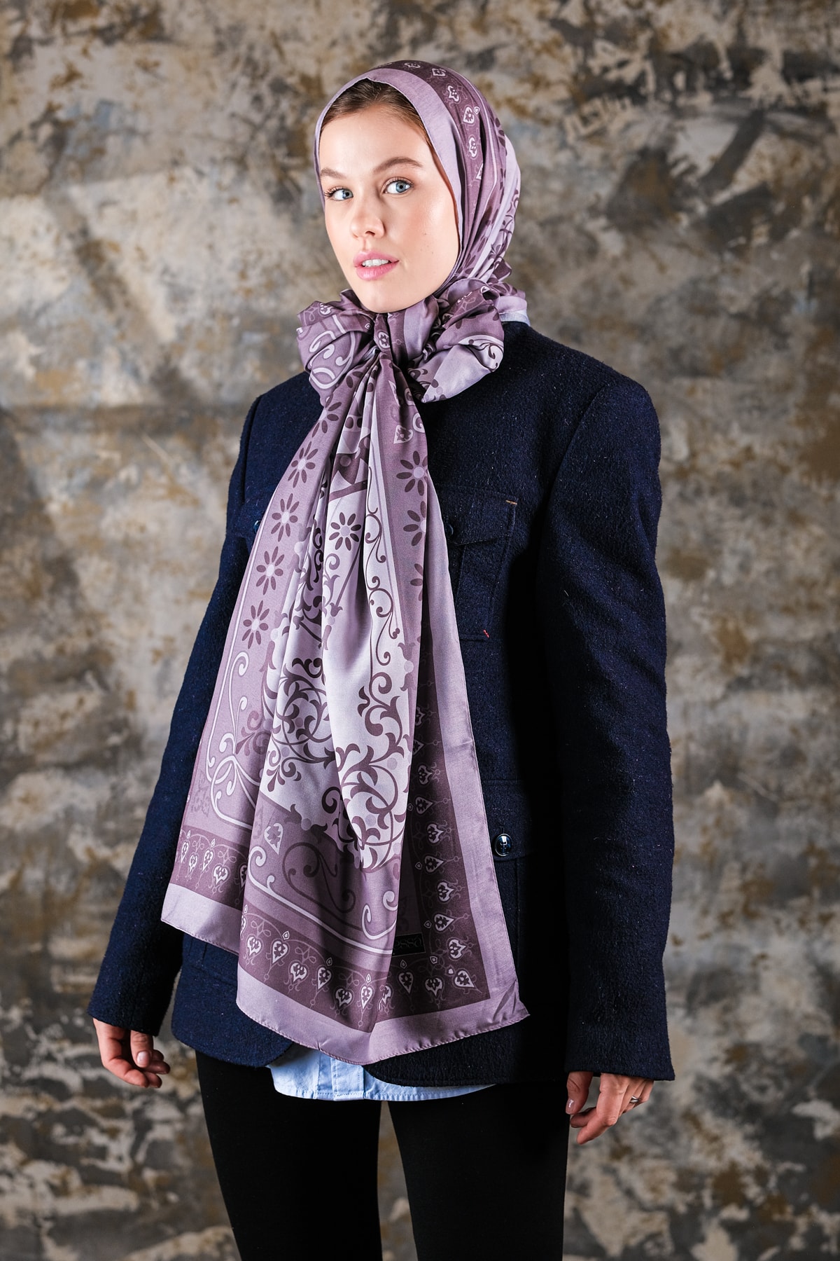 Noor Desen Soft Vual Şal Leylak