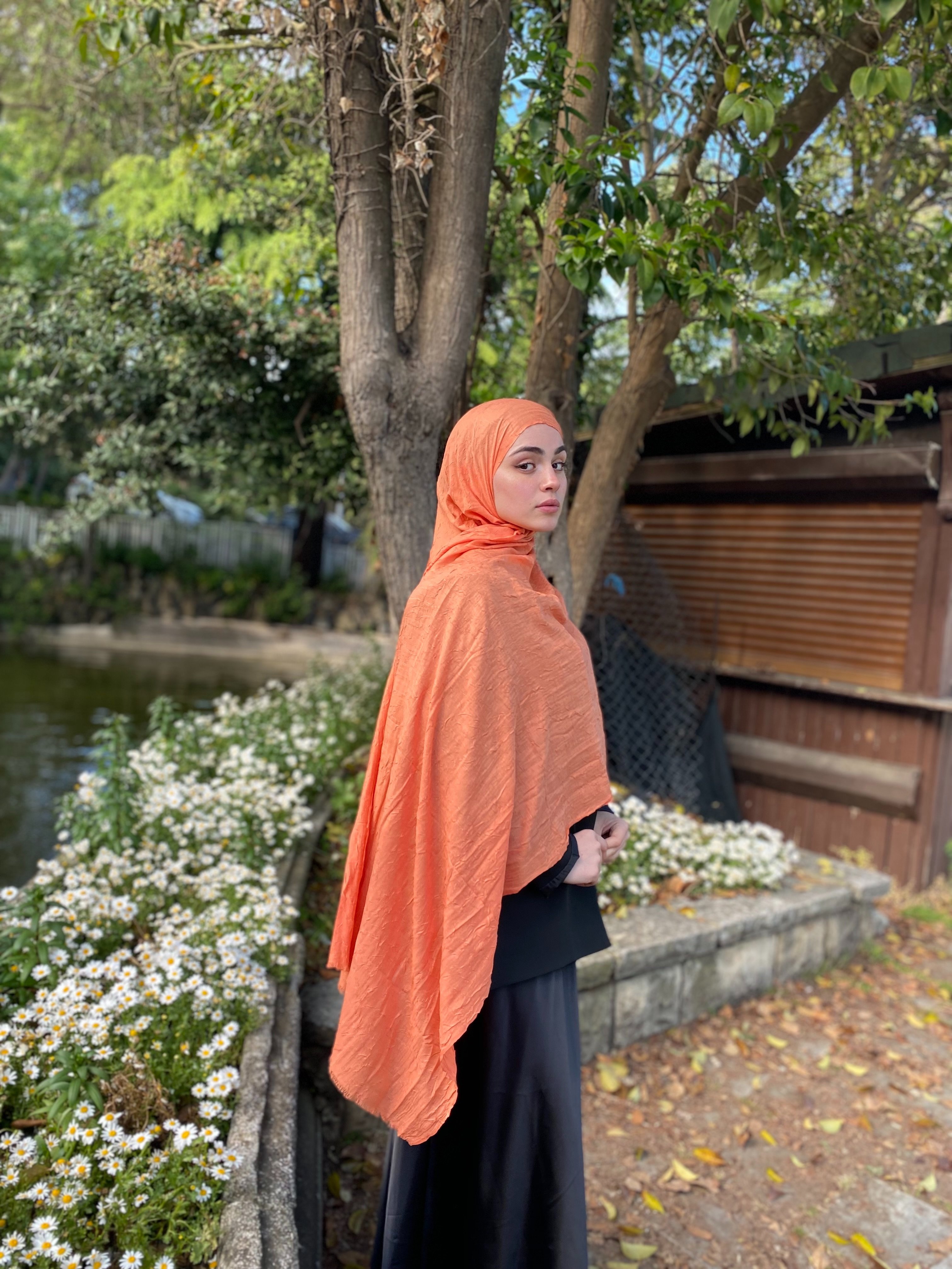 Bambu Kraş Şal Mercan