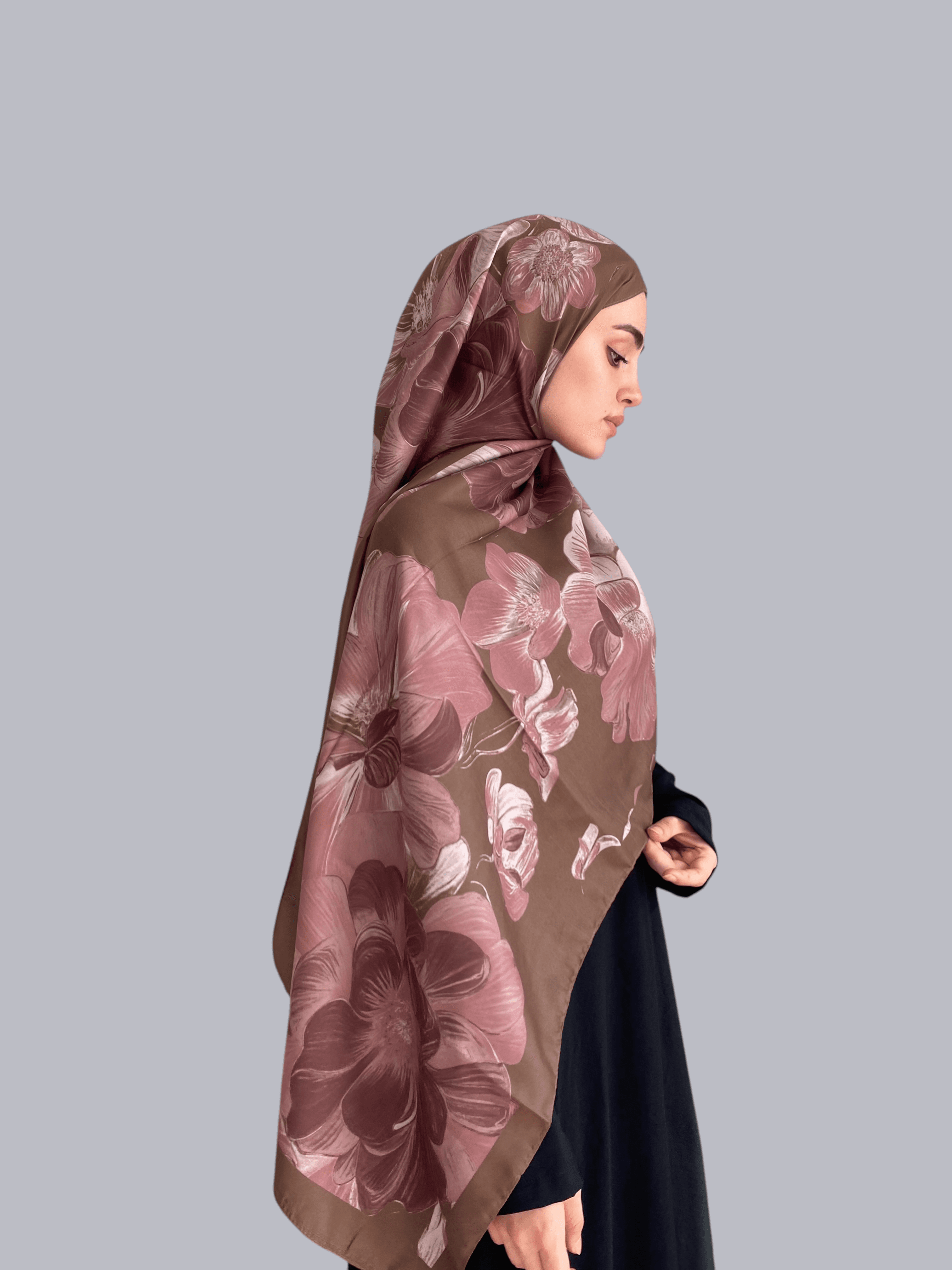 Petalya Desen Soft Vual Şal Mocha