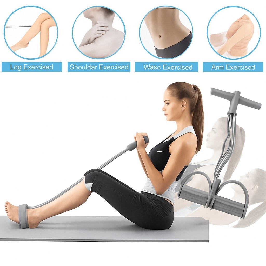 Pedal Çekme Egzersiz Lastiği – Karın, Kol ve Bacak Çalıştırıcı Ev Fitness Aleti