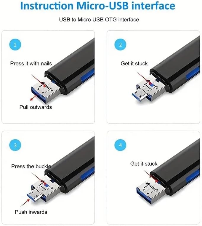 5 In 1 Çok Fonksiyonlu USB 2.0 Micro Sd Kart Okuyucu - Usb/micro Usb/type-C Çıkışlı, Otg Çevirici