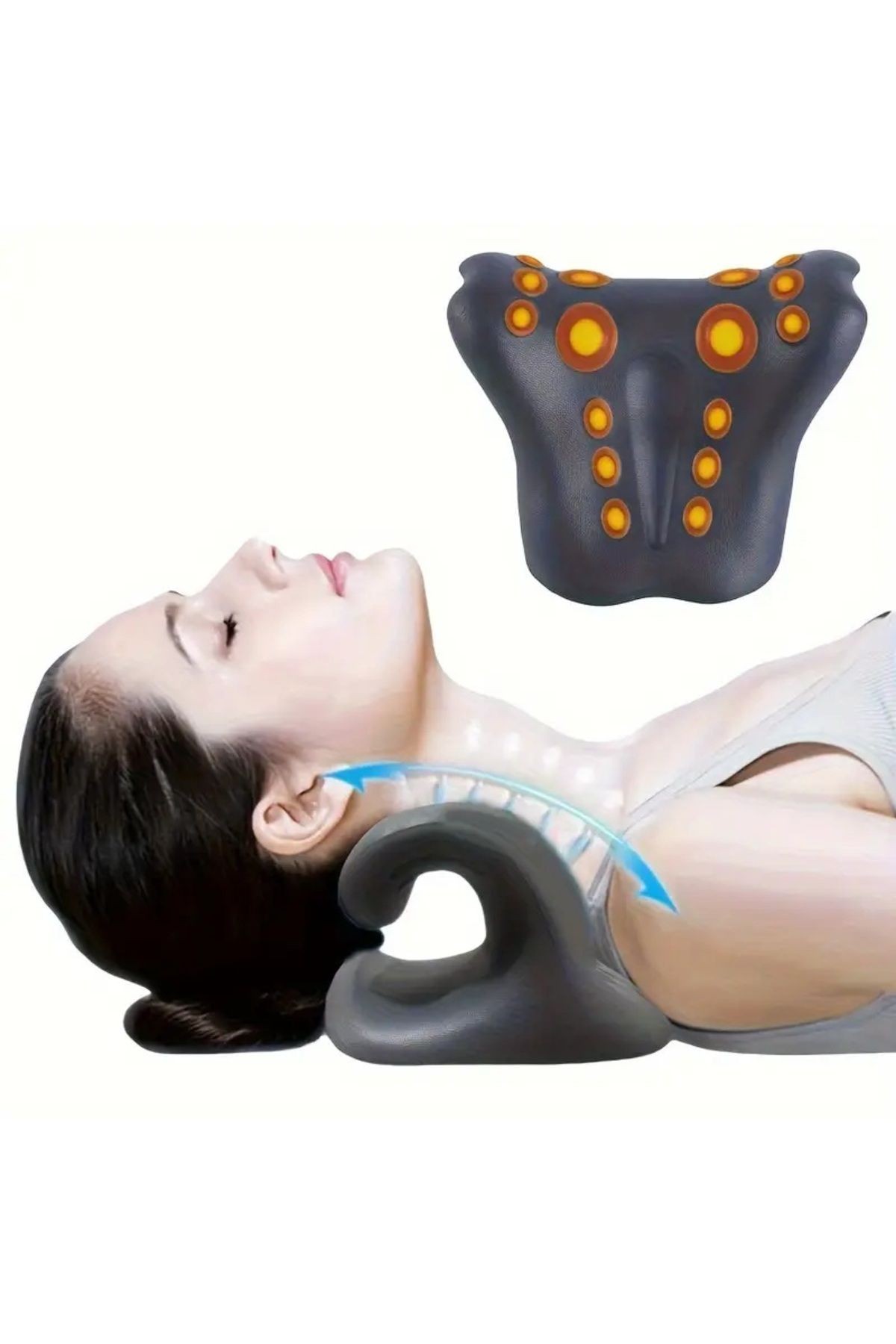 Ergonomik C-Şekilli Boyun ve Omuz Rahatlatma Yastığı Orta Sert Köpük Doldurma Hafif Omurga Hizalama