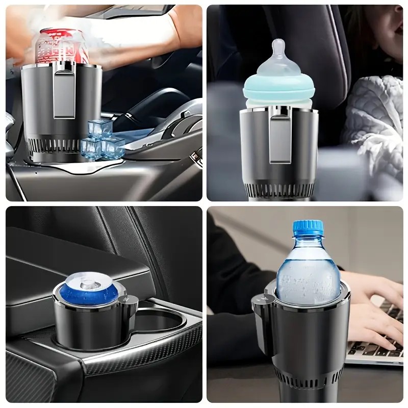 2’si 1 Arada Araba Bardak Isıtıcı ve Soğutucu  12V Taşınabilir Termal Bardak  LED Ekranlı Sıcak & Soğuk İçecek