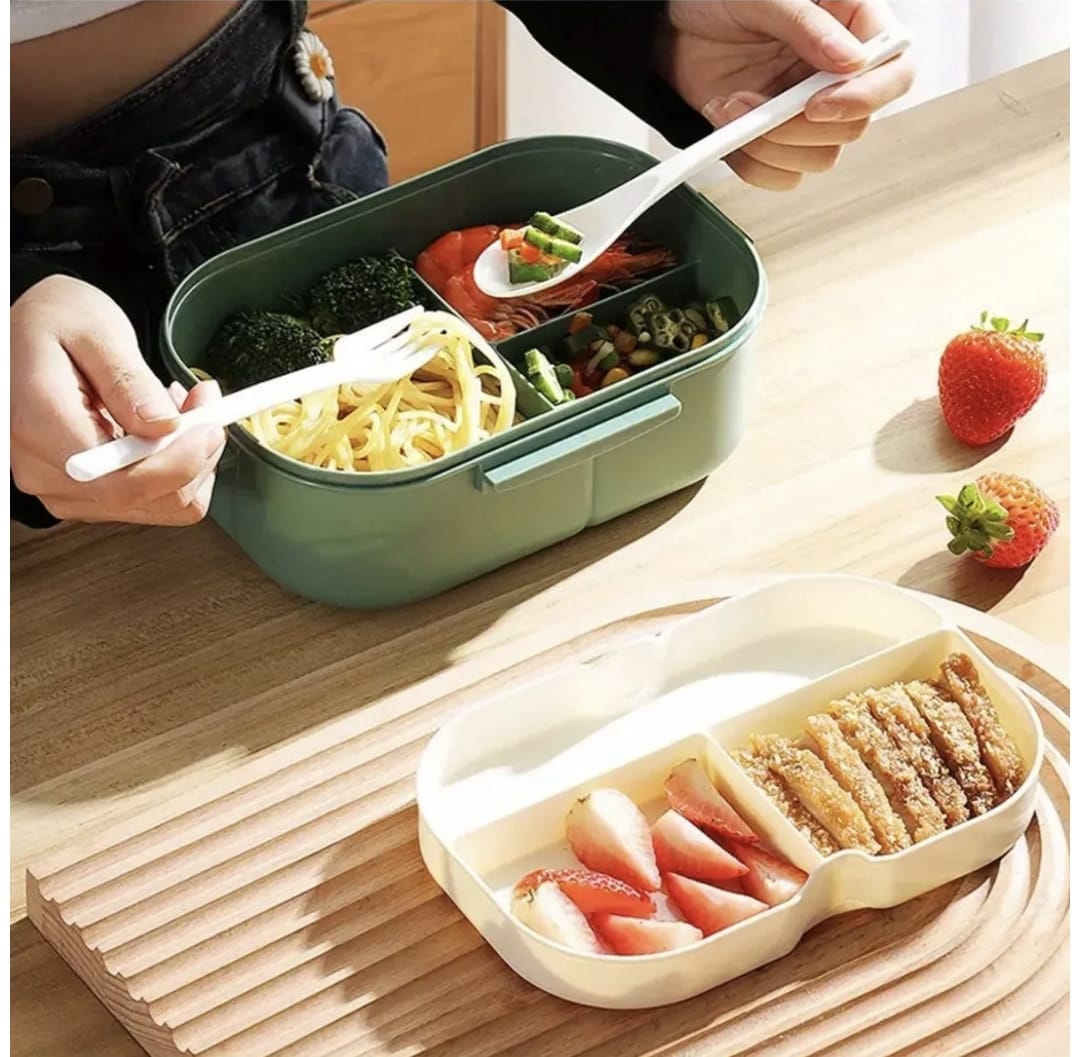 2 Katlı Taşınabilir Yemek Kabı Lunch Box Diyet Beslenme Kutusu Saklama Kabı